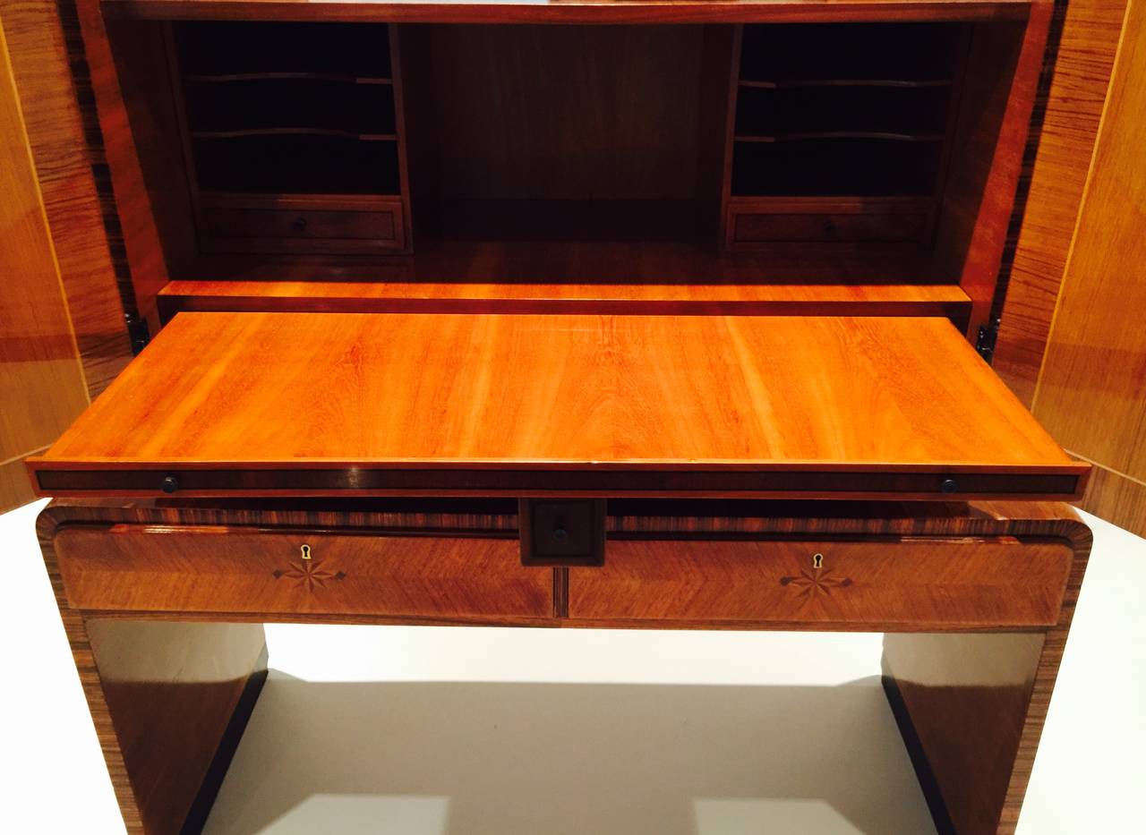Secretaire or Dry Bar with Parquetry Veneered Doors For Sale 1