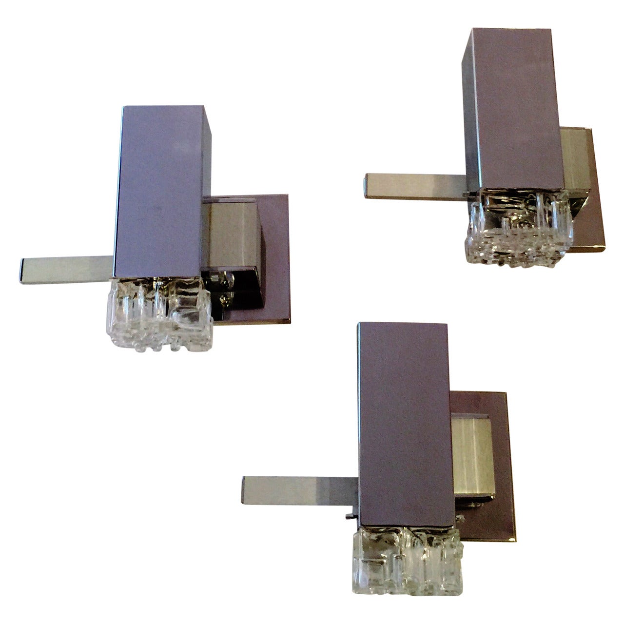 Three Cubic Sconces For Sale