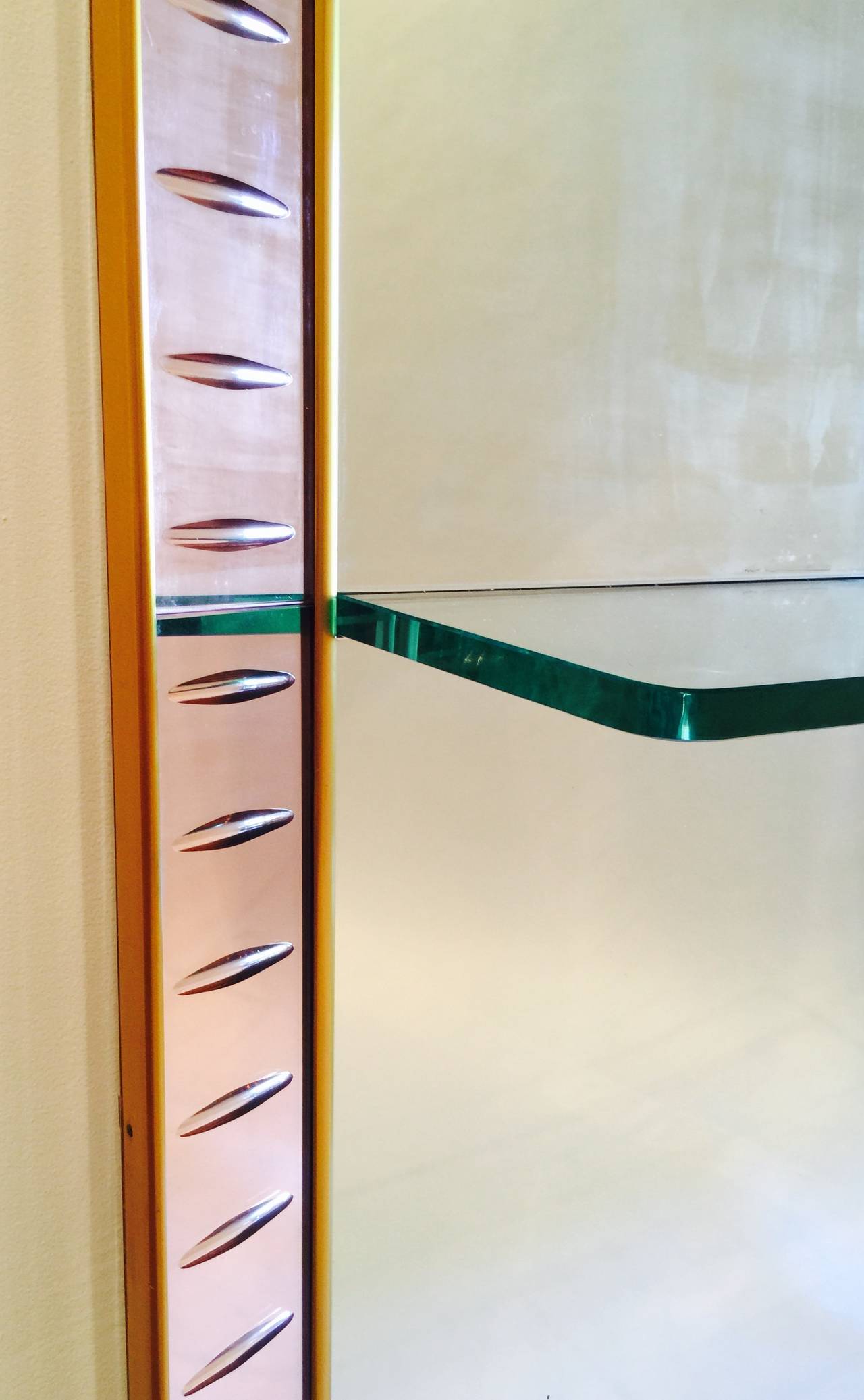 Italian Cristal Art Mirror with Glass Console For Sale