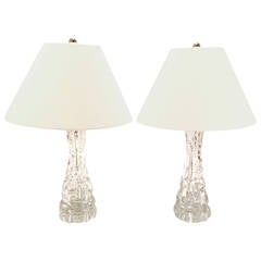 Pair of Orrefors Lamps