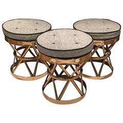 Three Brass Stools or Tables
