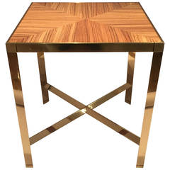 Karl Springer Triangular Leg Metal End Table