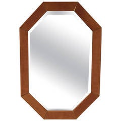 Karl Springer Octagonal Suede Mirror