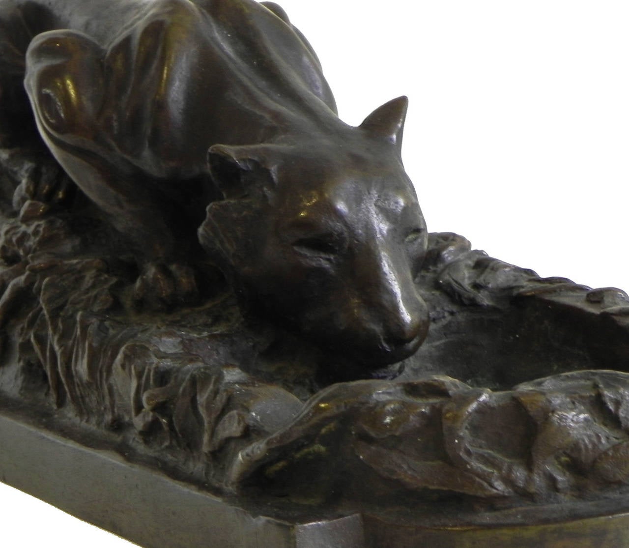 Other Drinking Puma Bronze Cigar Holder Sculpture by Madeleine Fish Park, 1891-1960 For Sale