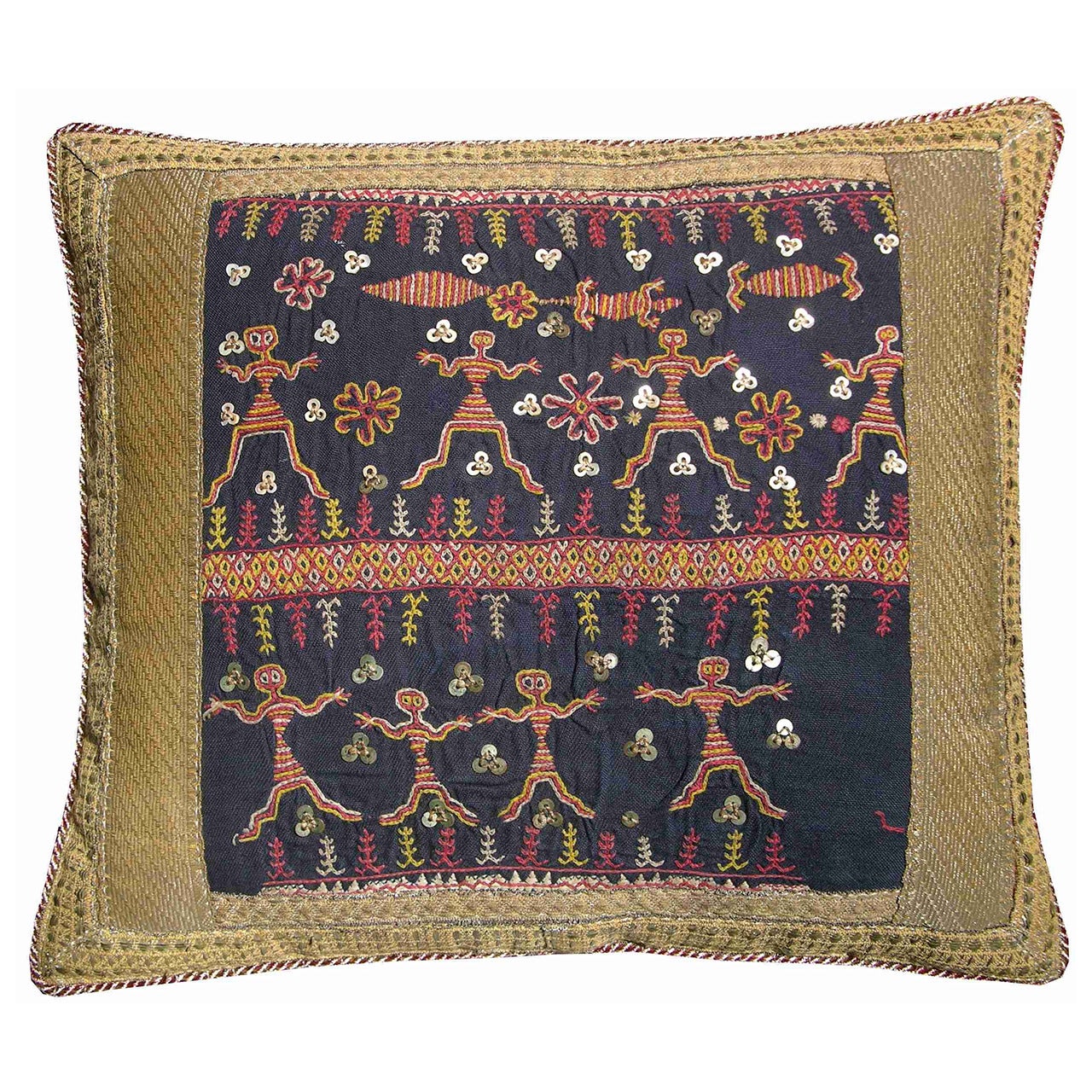 Antique Uzbek Pillow, circa 1880 For Sale