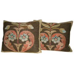 Pair of Antique Aubusson Pillows, circa 1880 3