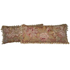Pair of Antique French Aubusson Pillows, circa 1860