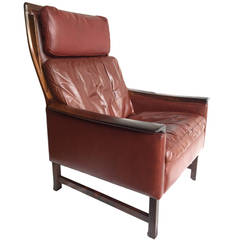 Vintage Torbjørn Afdal Rosewood Wing Chair