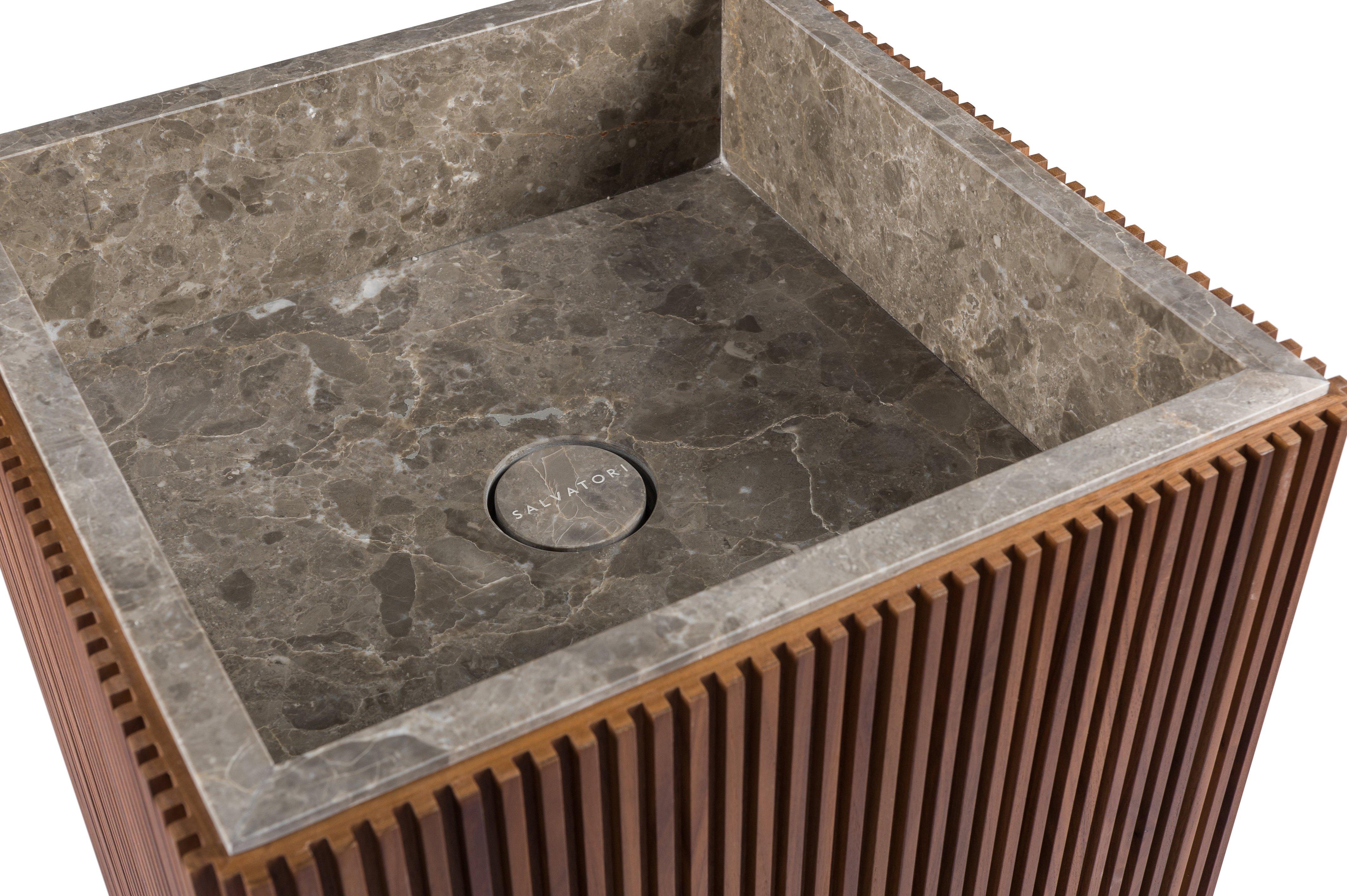 For Sale: Gray (Gris du Marais) Salvatori Adda Square Freestanding Basin & Sink by David Lopez Quincoces 6