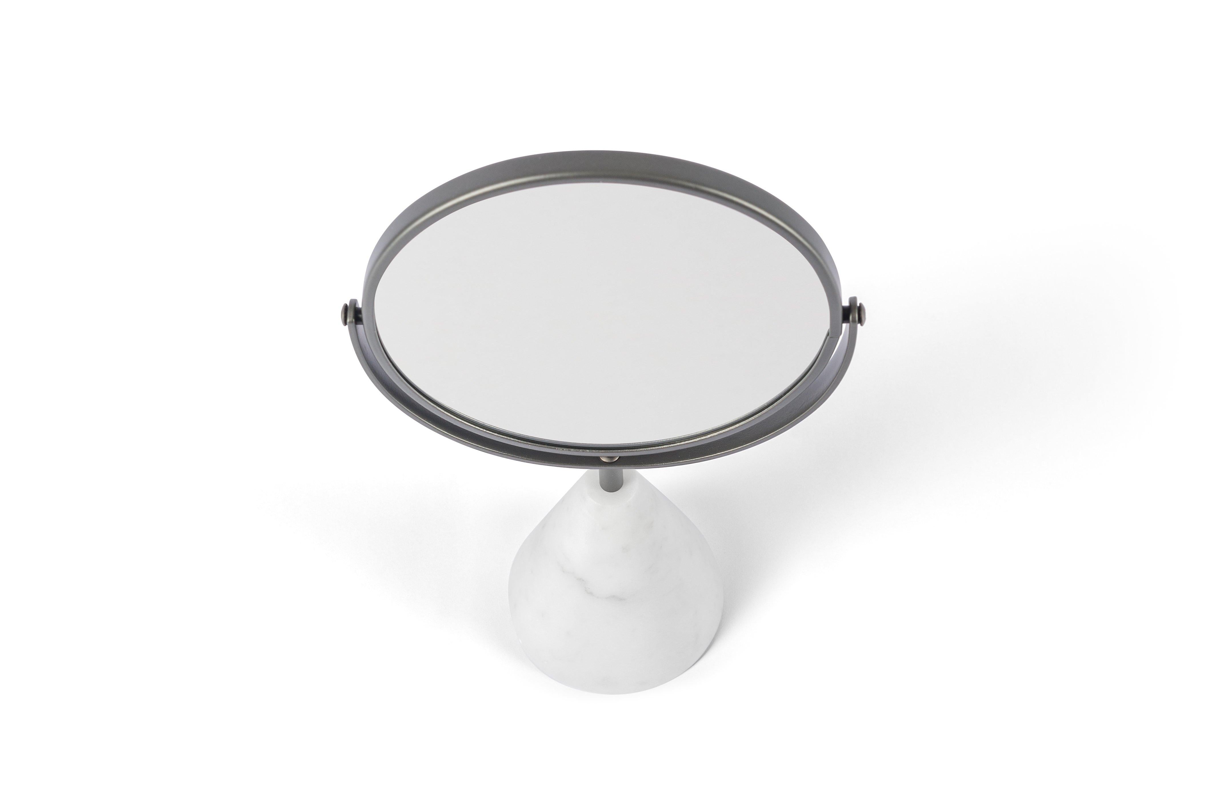 For Sale: White (Bianco Carrara) Salvatori Fontane Bianche Table Mirror by Elisa Ossino 4
