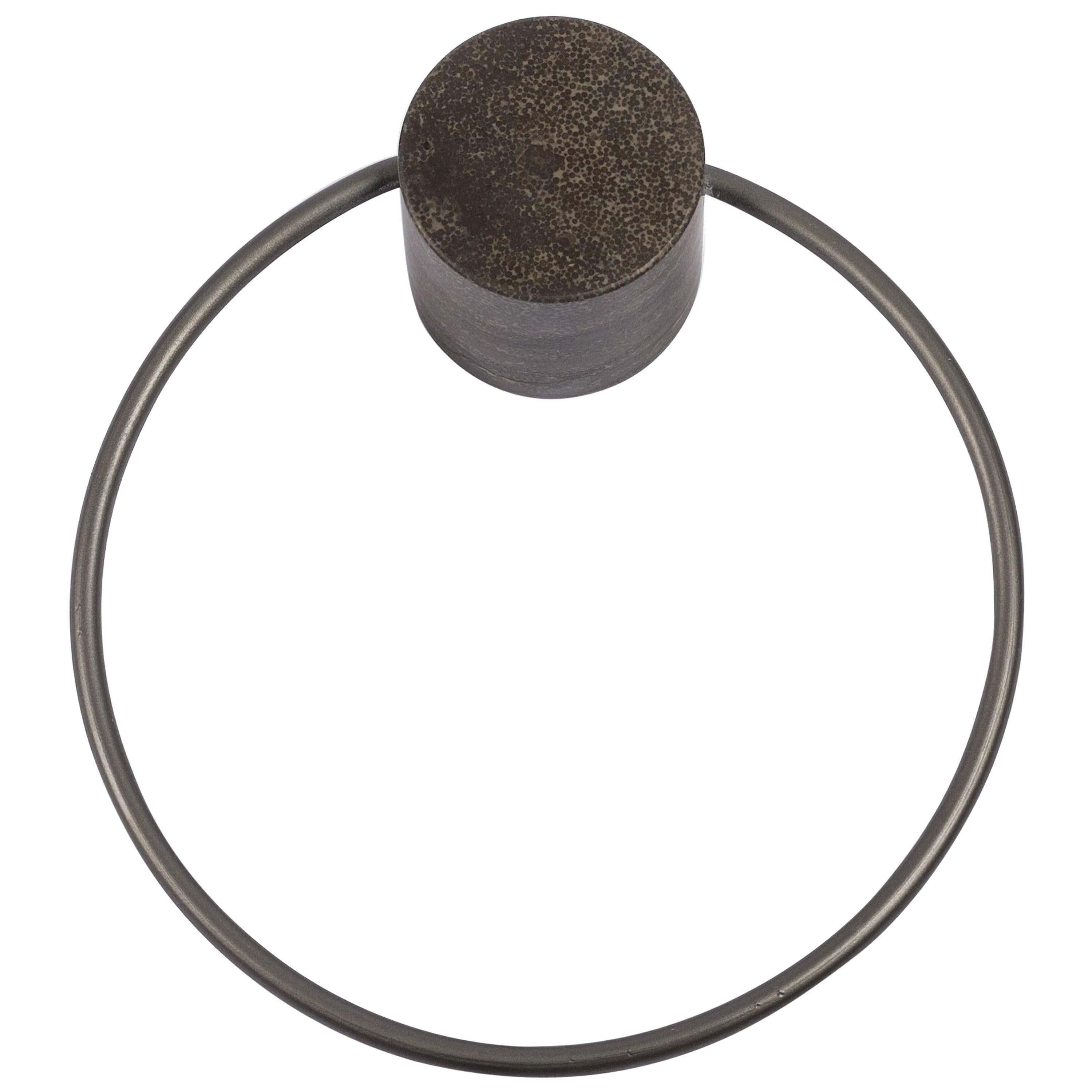 For Sale: Brown (Pietra d'Avola) Salvatori Fontane Bianche Towel Ring by Elisa Ossino