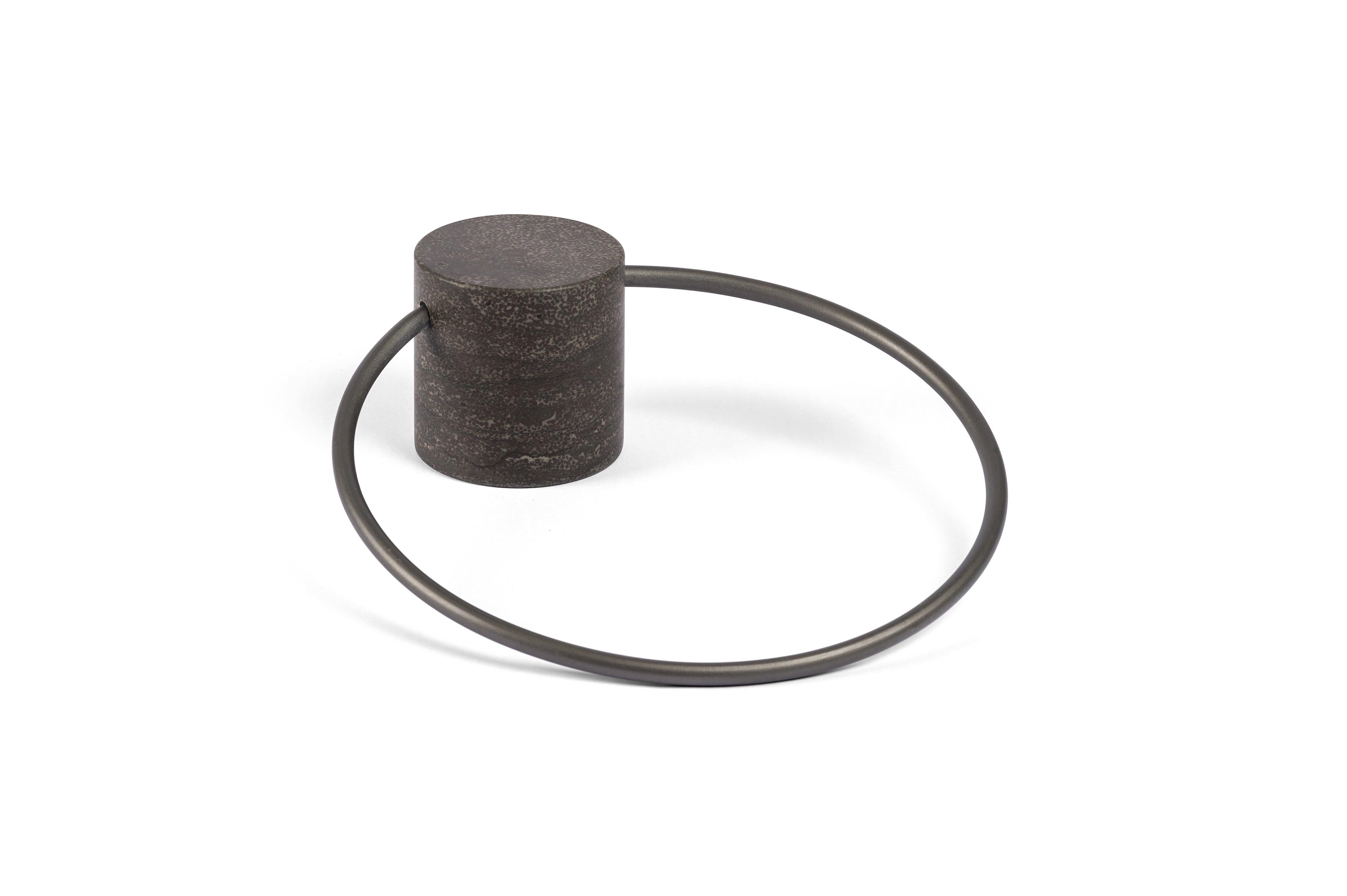 For Sale: Brown (Pietra d'Avola) Salvatori Fontane Bianche Towel Ring by Elisa Ossino 2