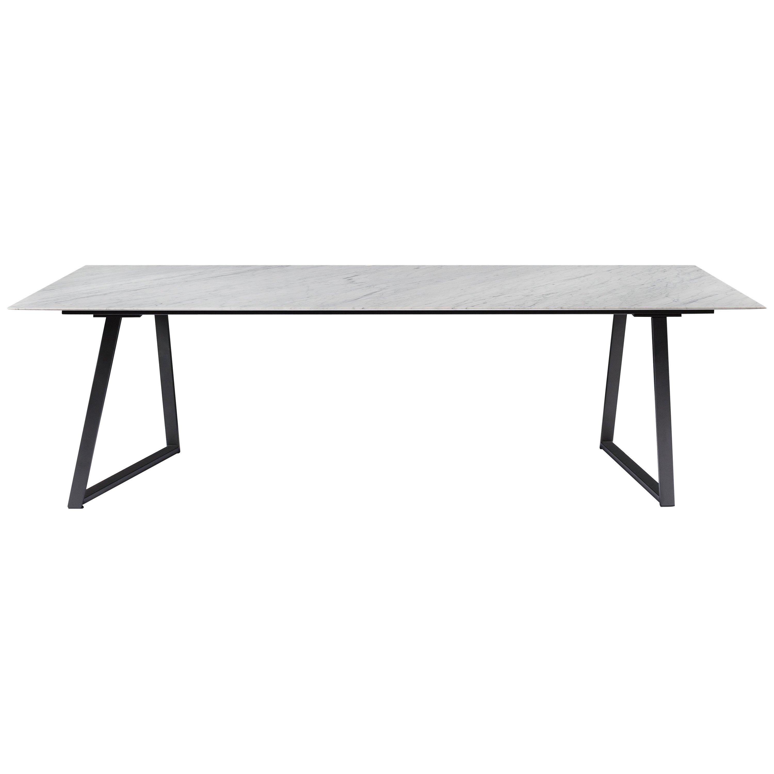 For Sale: White (Bianco Carrara) Salvatori Large Rectangle Dritto Dining Table by Piero Lissoni