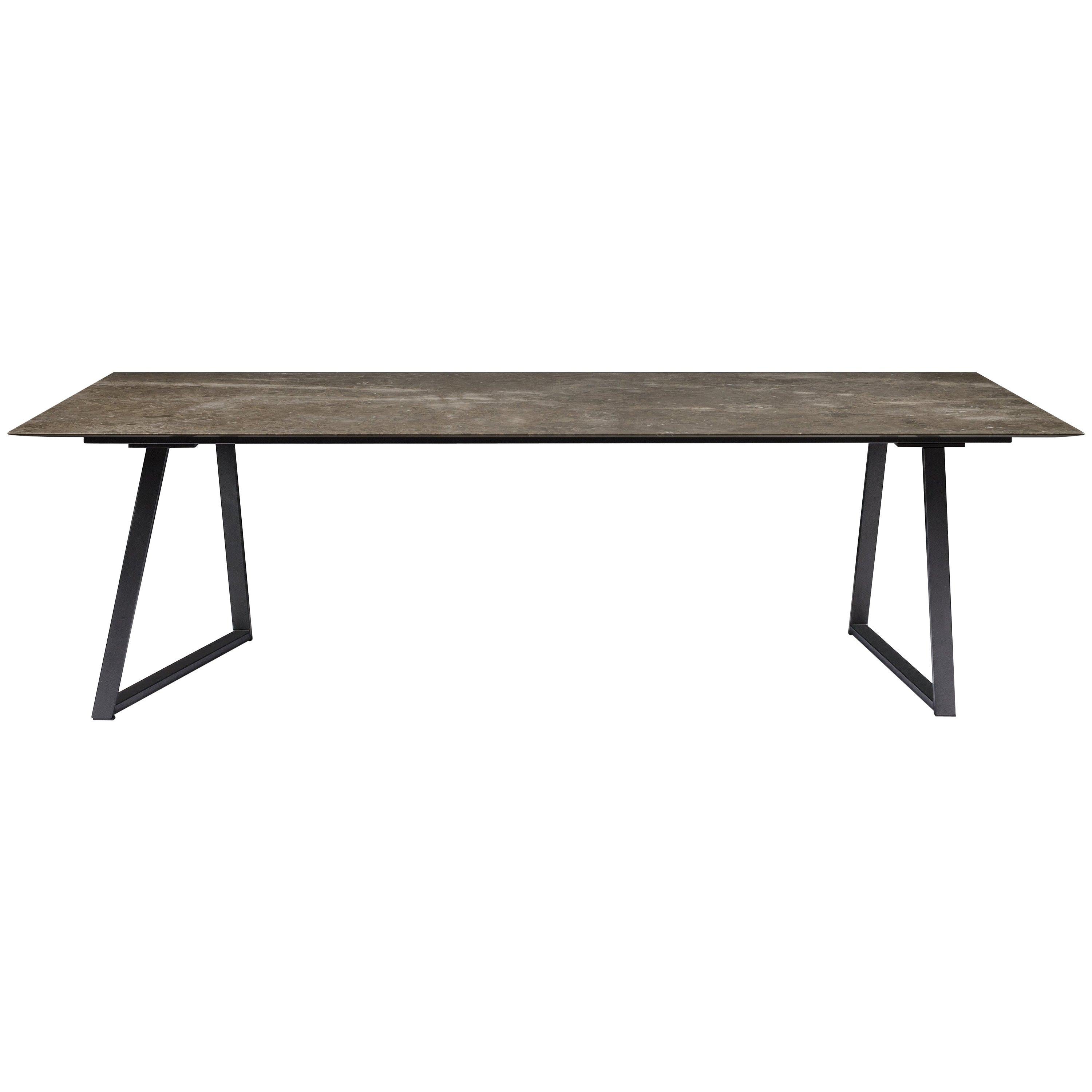 For Sale: Gray (Gris du Marais) Salvatori Large Rectangle Dritto Dining Table by Piero Lissoni