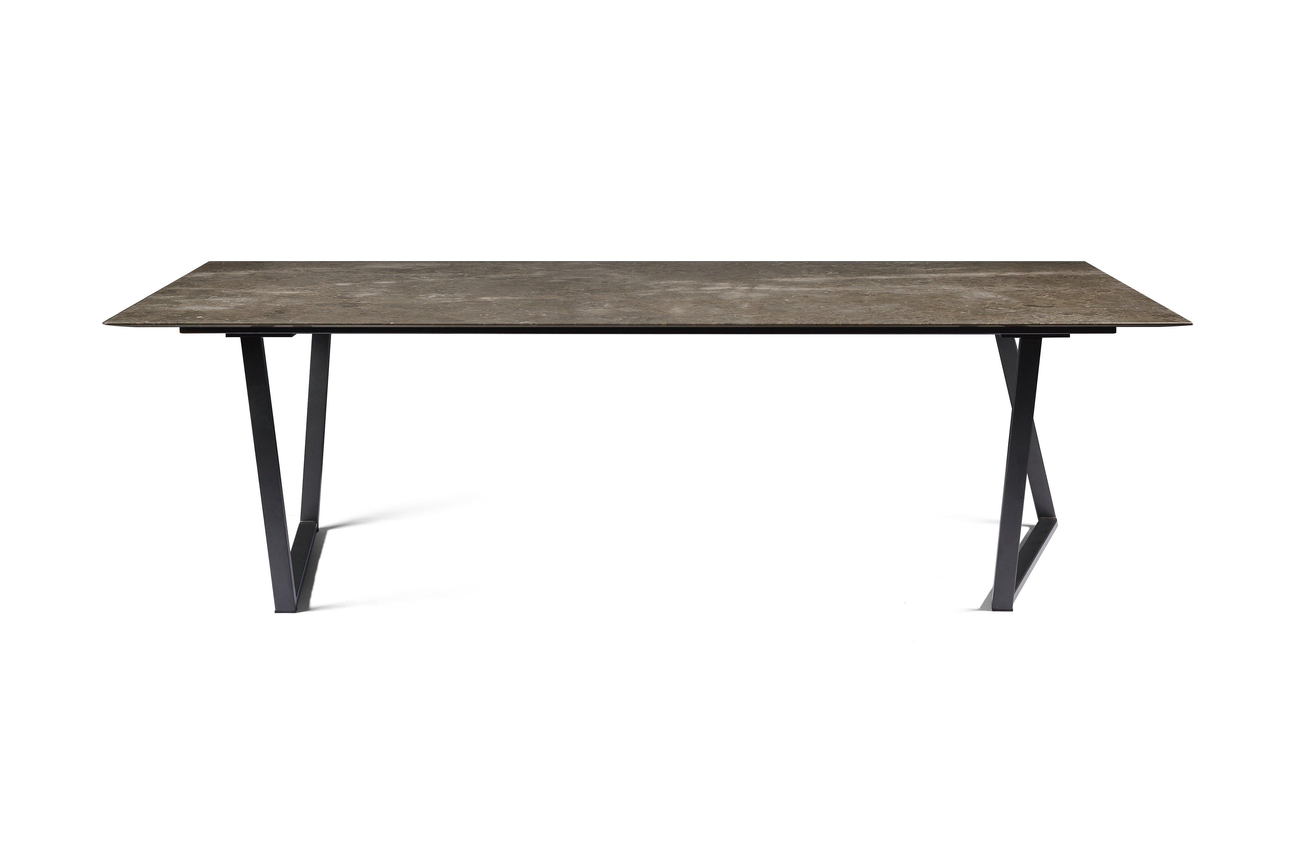 For Sale: Gray (Gris du Marais) Salvatori Large Rectangle Dritto Dining Table by Piero Lissoni 2