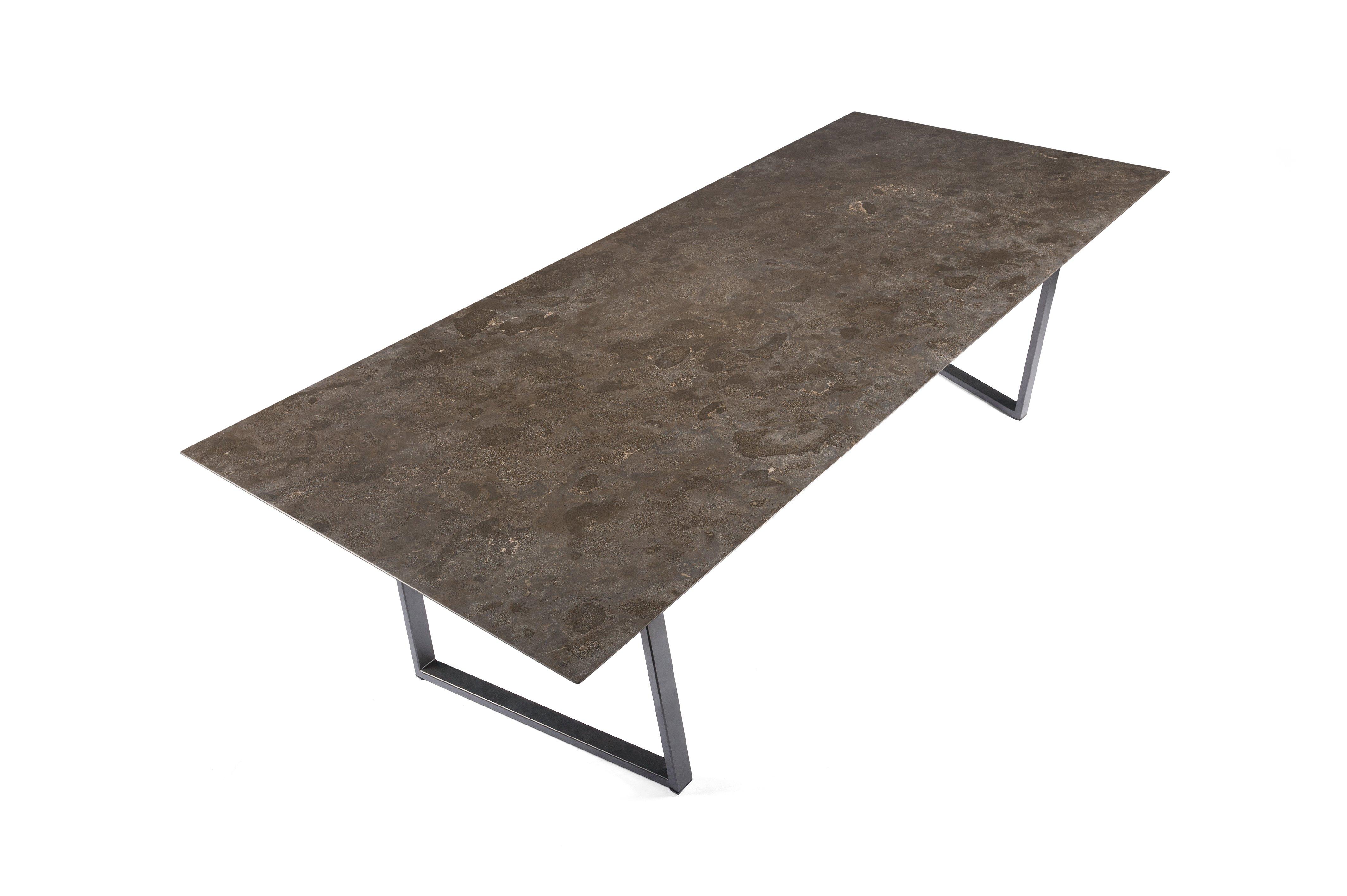 For Sale: Brown (Pietra d'Avola) Salvatori Large Rectangle Dritto Dining Table by Piero Lissoni 2