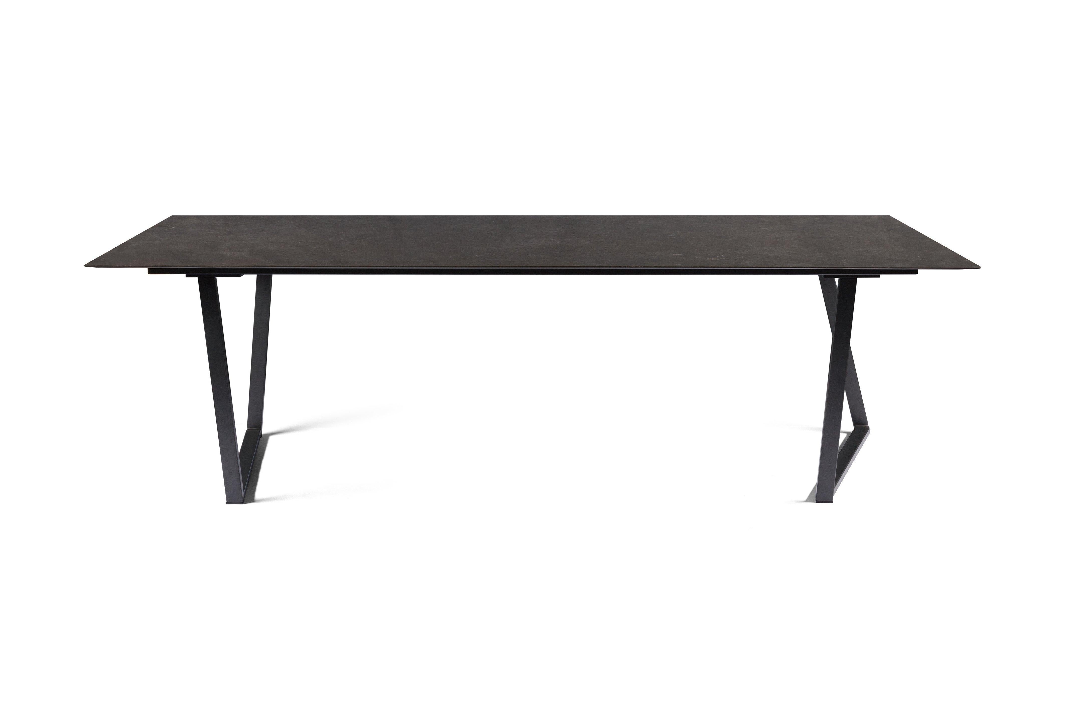 For Sale: Brown (Pietra d'Avola) Salvatori Large Rectangle Dritto Dining Table by Piero Lissoni 3