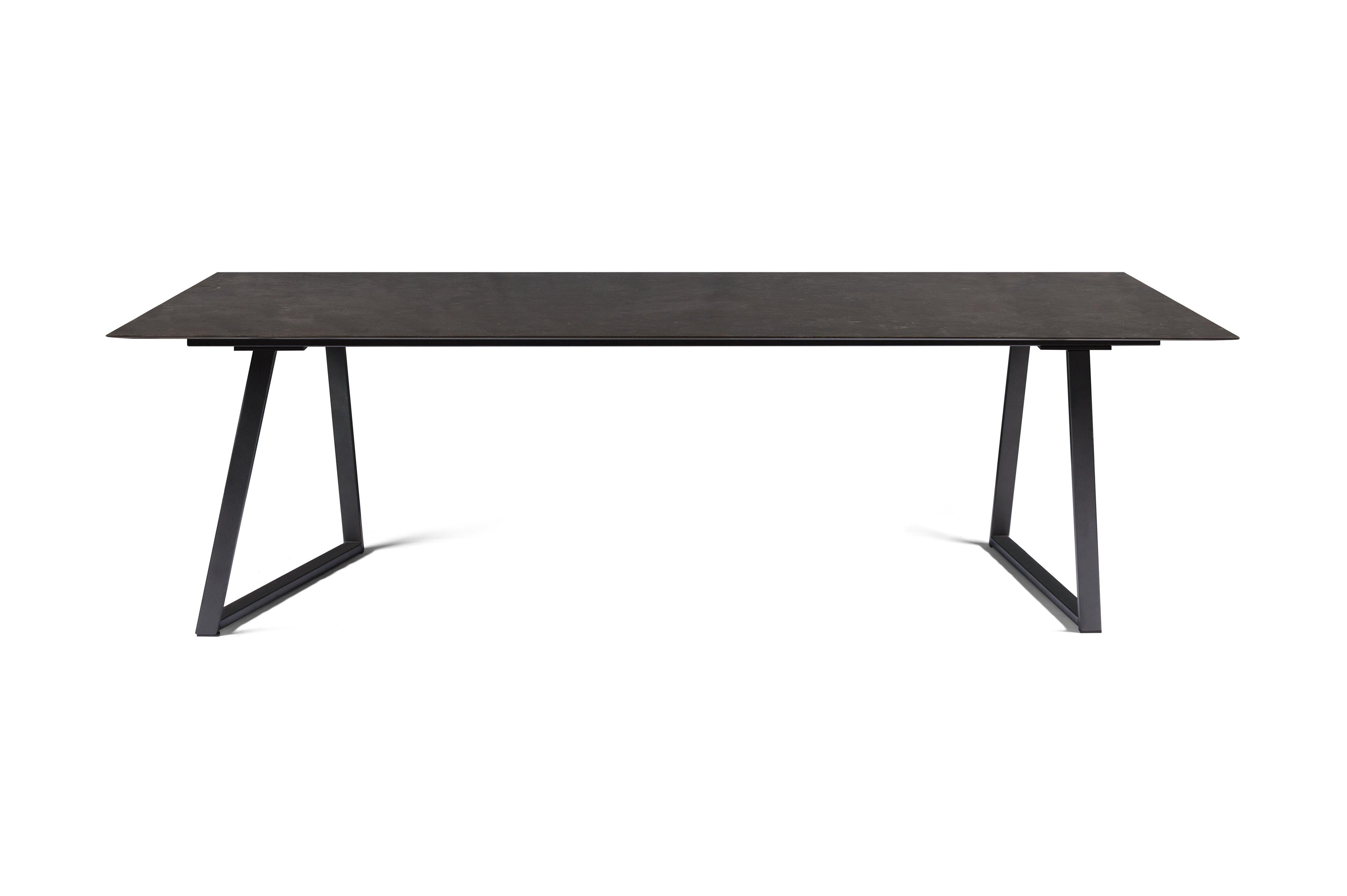 For Sale: Brown (Pietra d'Avola) Salvatori Large Rectangle Dritto Dining Table by Piero Lissoni 5