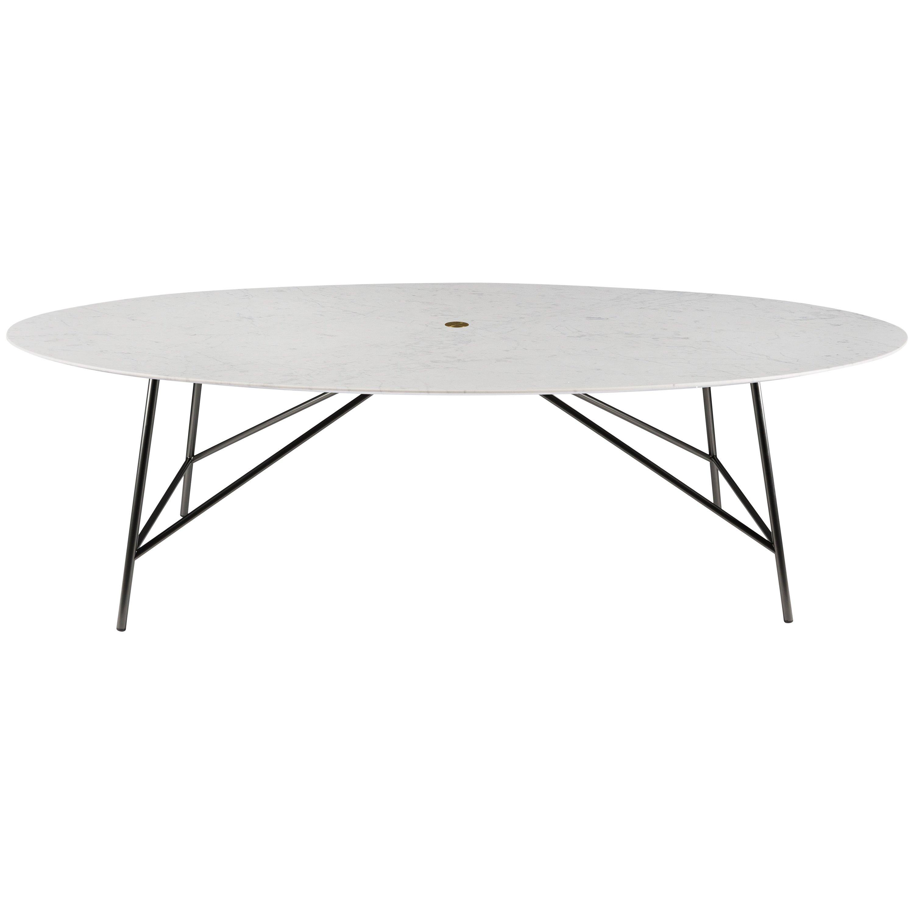 For Sale: White (Bianco Carrara) Salvatori Large W Oval Dining Table