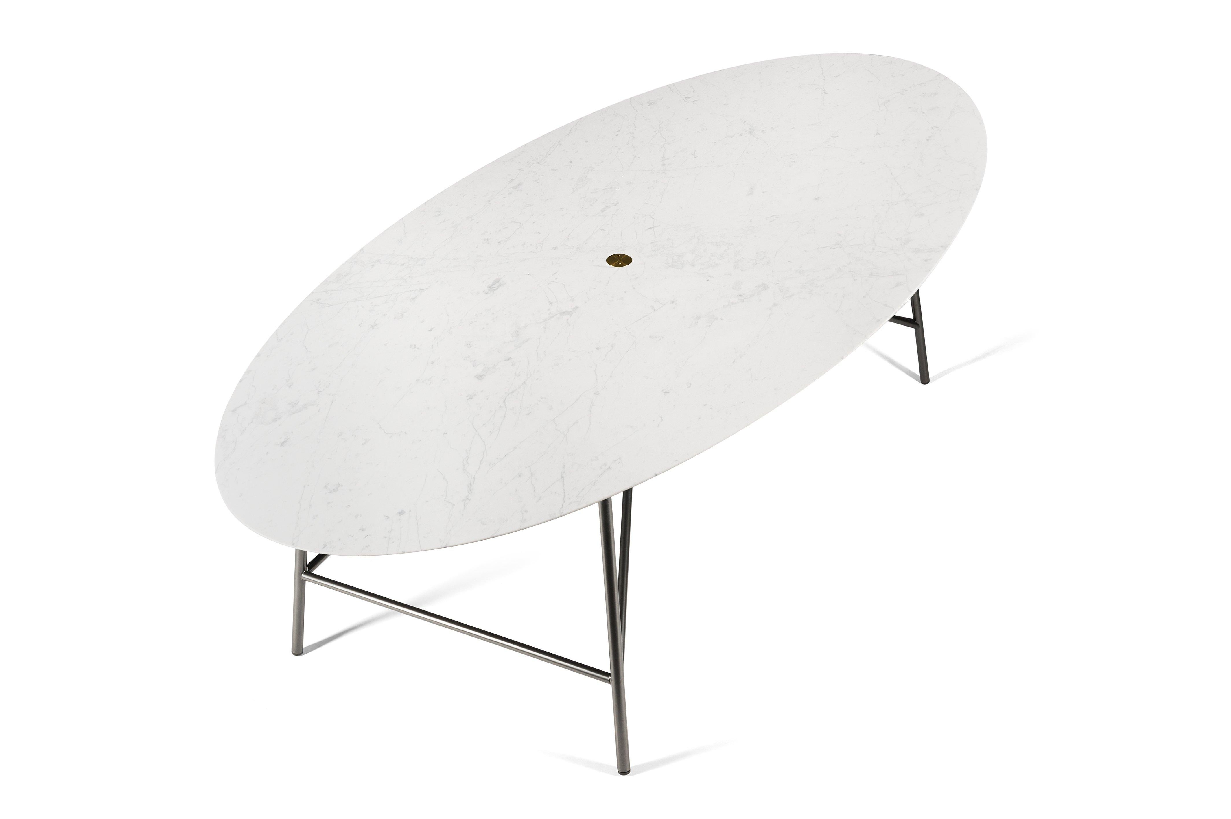 For Sale: White (Bianco Carrara) Salvatori Large W Oval Dining Table 2