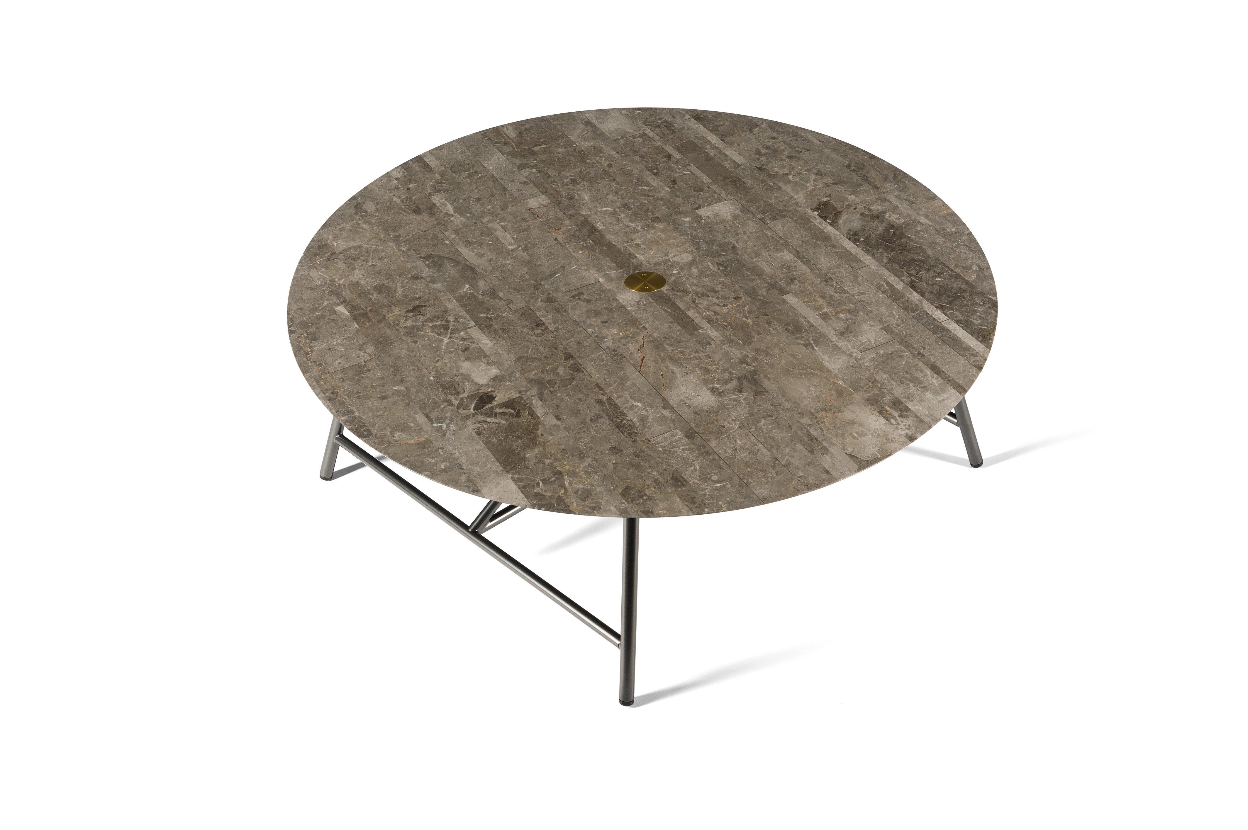 For Sale: Gray (Gris du Marais) Salvatori Large W Round Coffee Table 2