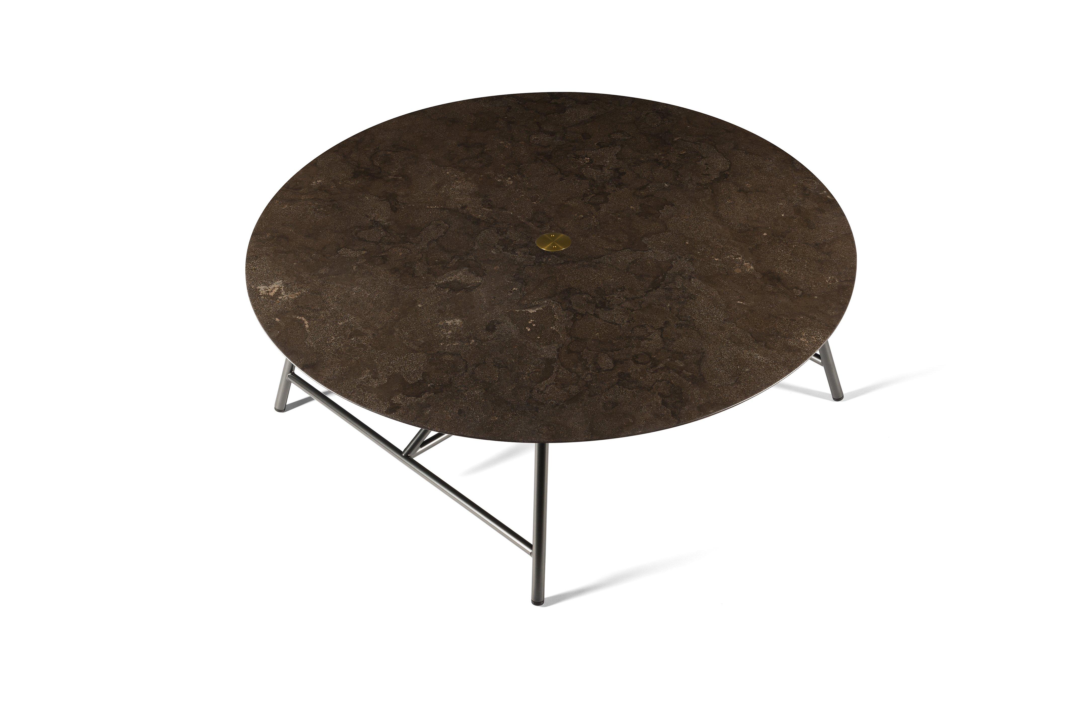 For Sale: Brown (Pietra d'Avola) Salvatori Large W Round Coffee Table 2