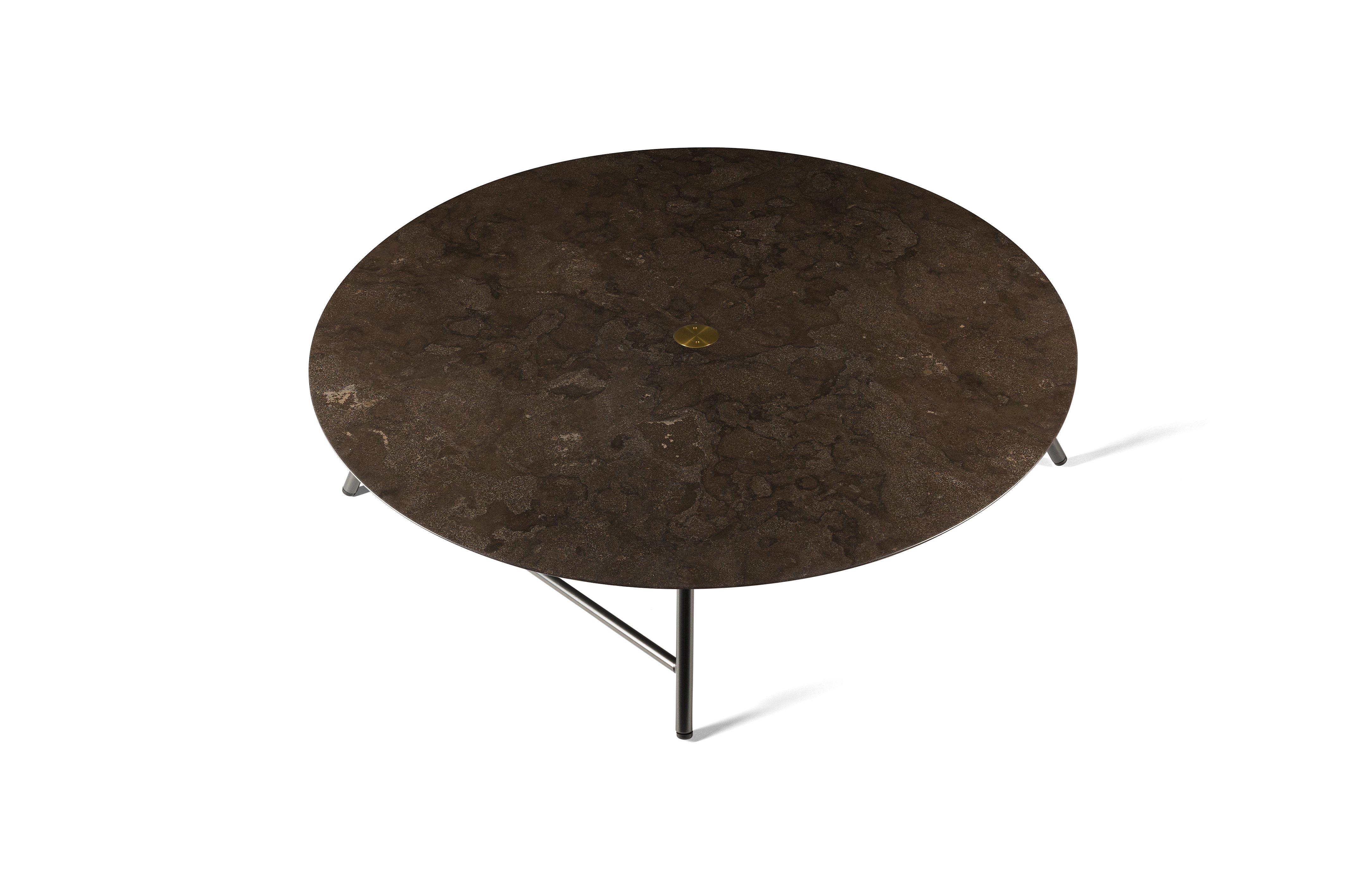 For Sale: Brown (Pietra d'Avola) Salvatori Low Large W Round Coffee Table 2