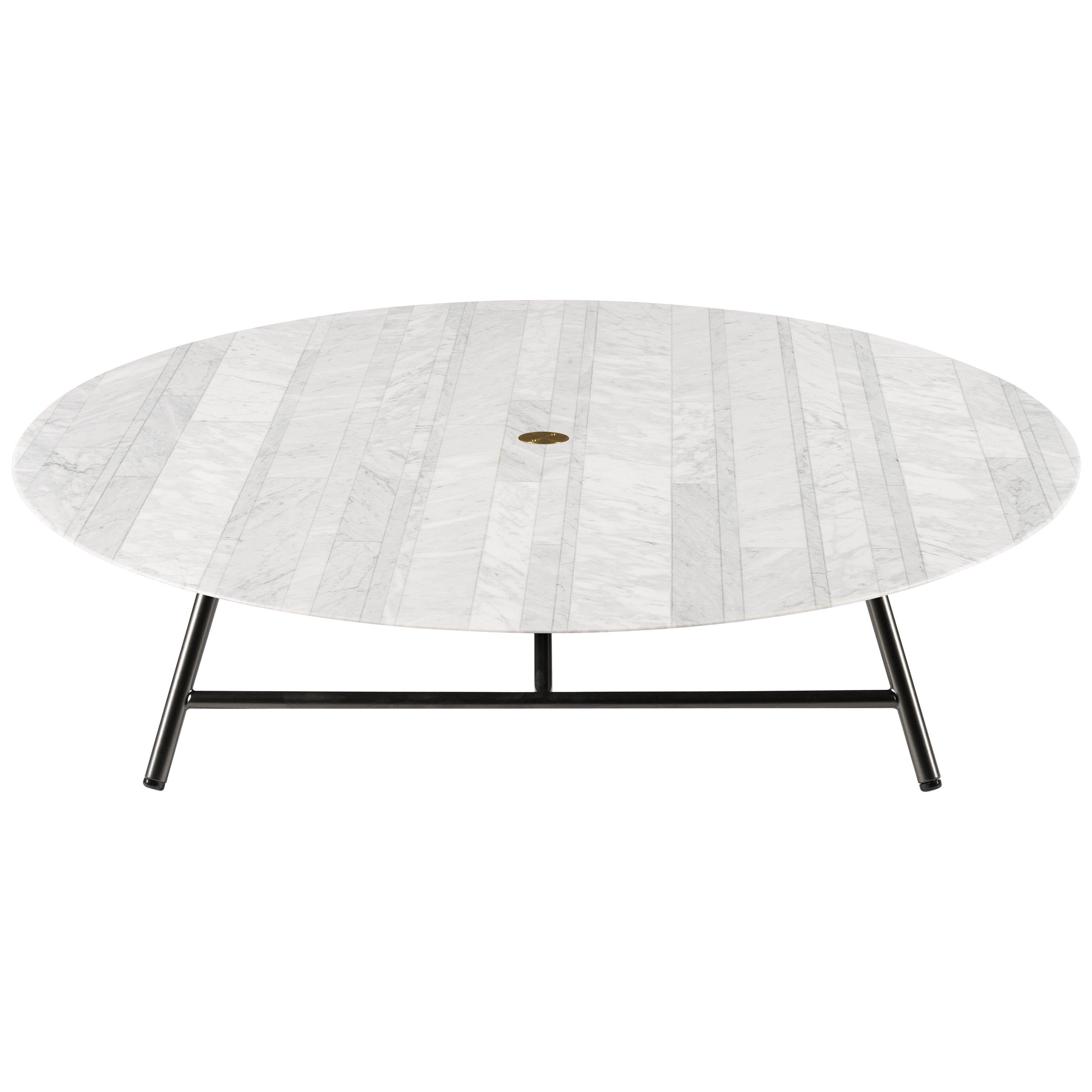 For Sale: White (Bianco Carrara) Salvatori Low Large W Round Coffee Table