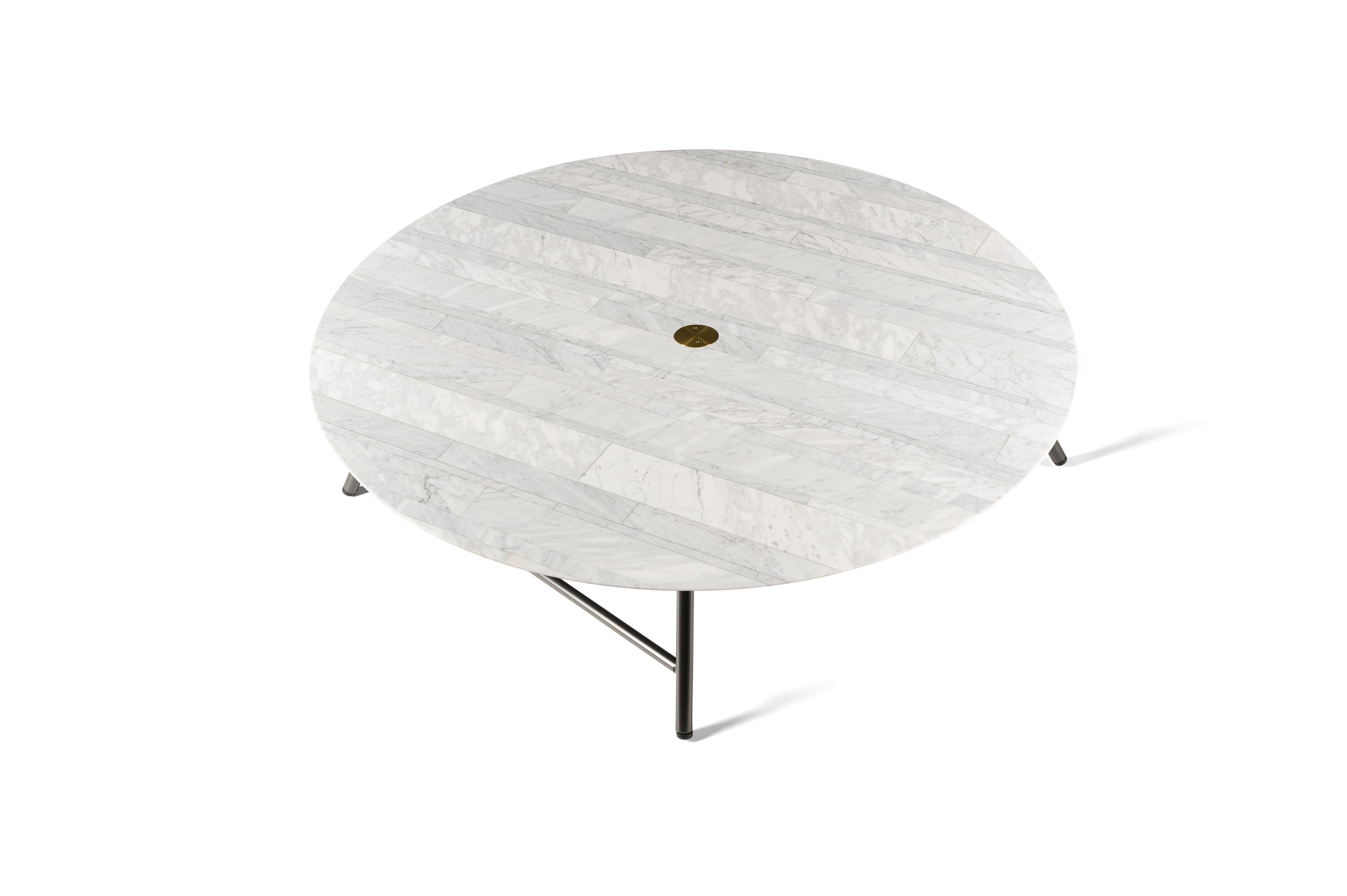 For Sale: White (Bianco Carrara) Salvatori Low Large W Round Coffee Table 2