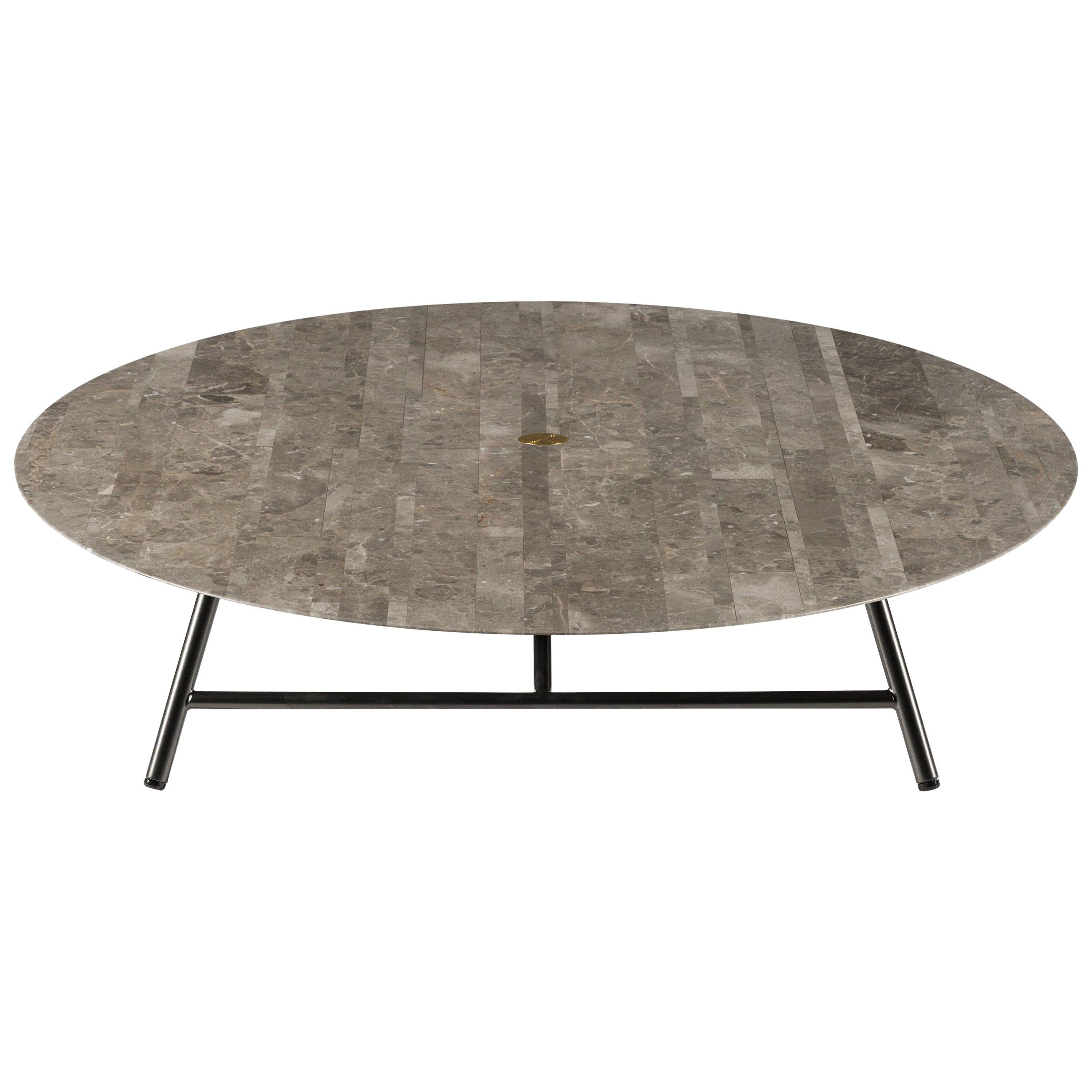 For Sale: Gray (Gris du Marais) Salvatori Low Large W Round Coffee Table