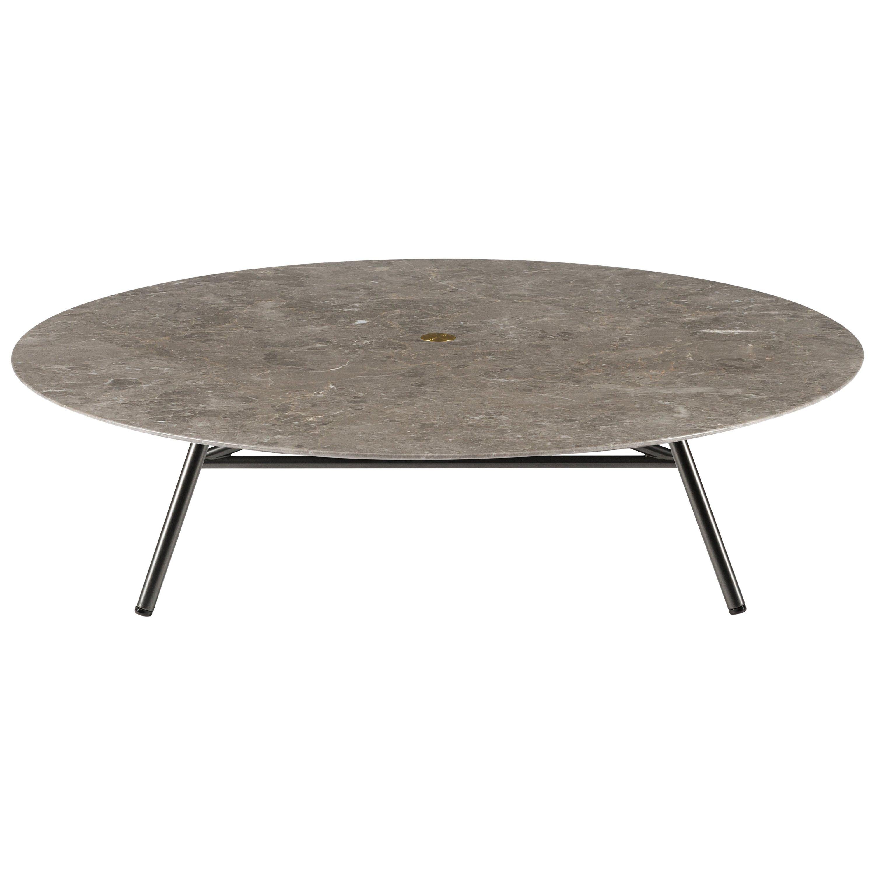 For Sale: Gray (Gris du Marais) Salvatori Low Medium W Round Coffee Table