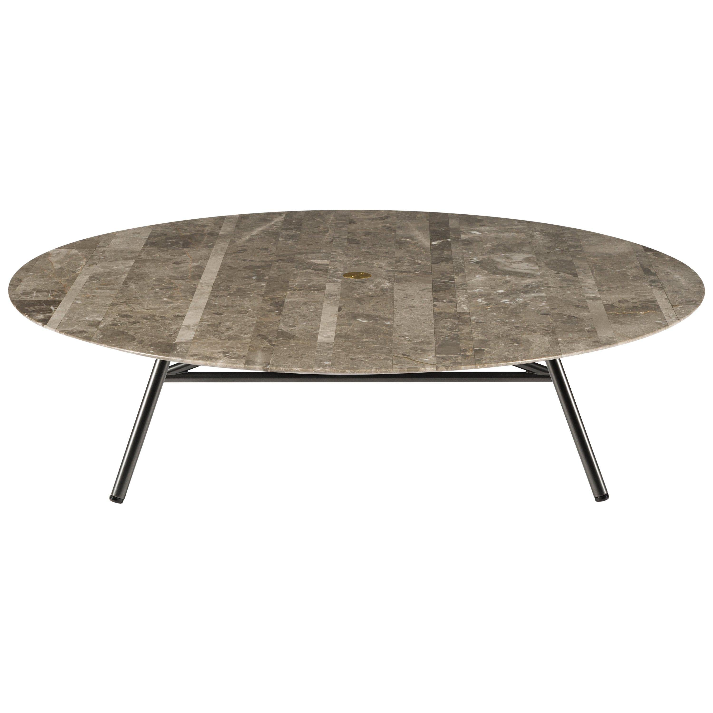 For Sale: Gray (Gris du Marais) Salvatori Low Medium W Round Coffee Table