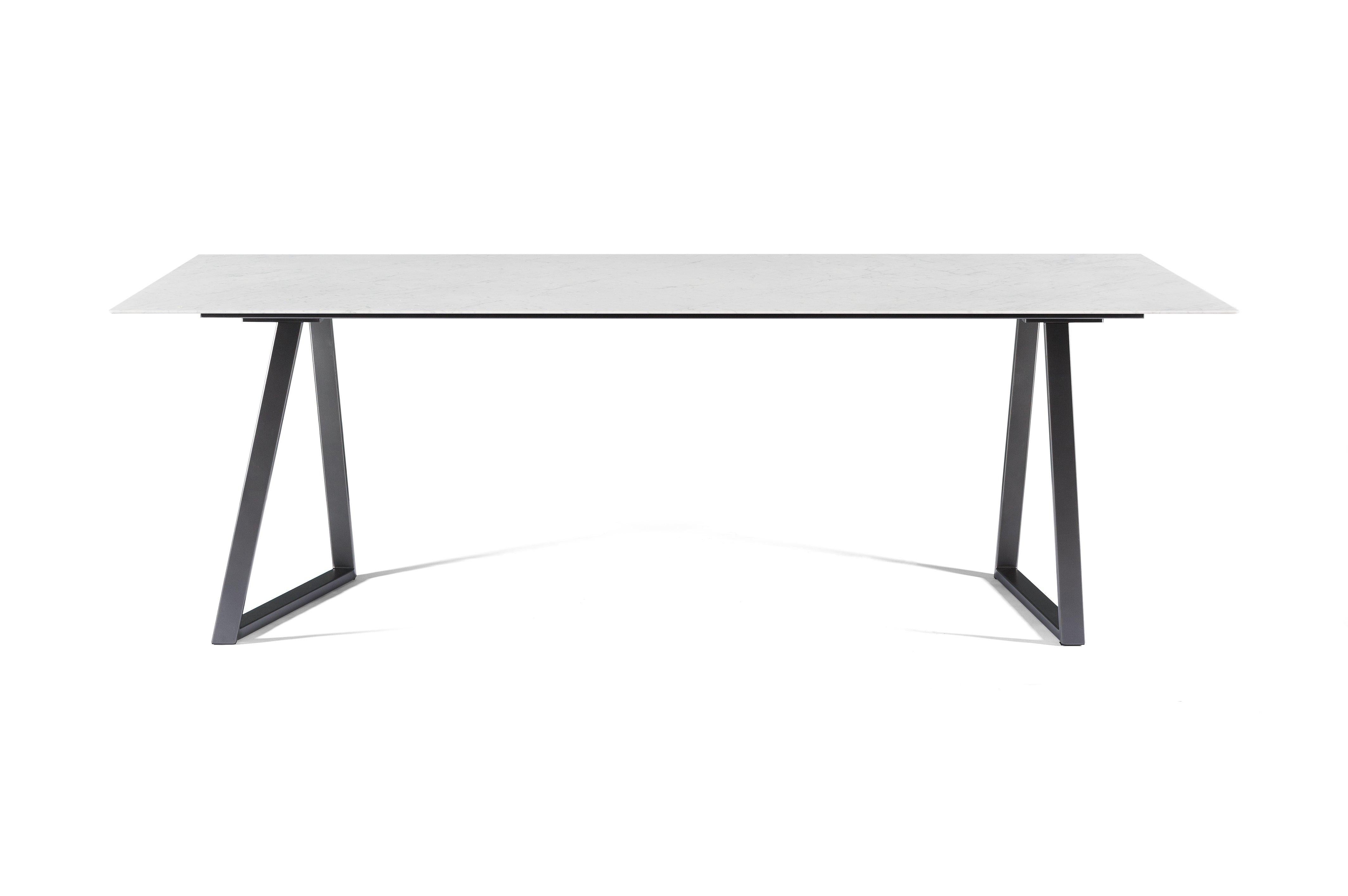 For Sale: White (Bianco Carrara) Salvatori Medium Rectangle Dritto Dining Table by Piero Lissoni 2