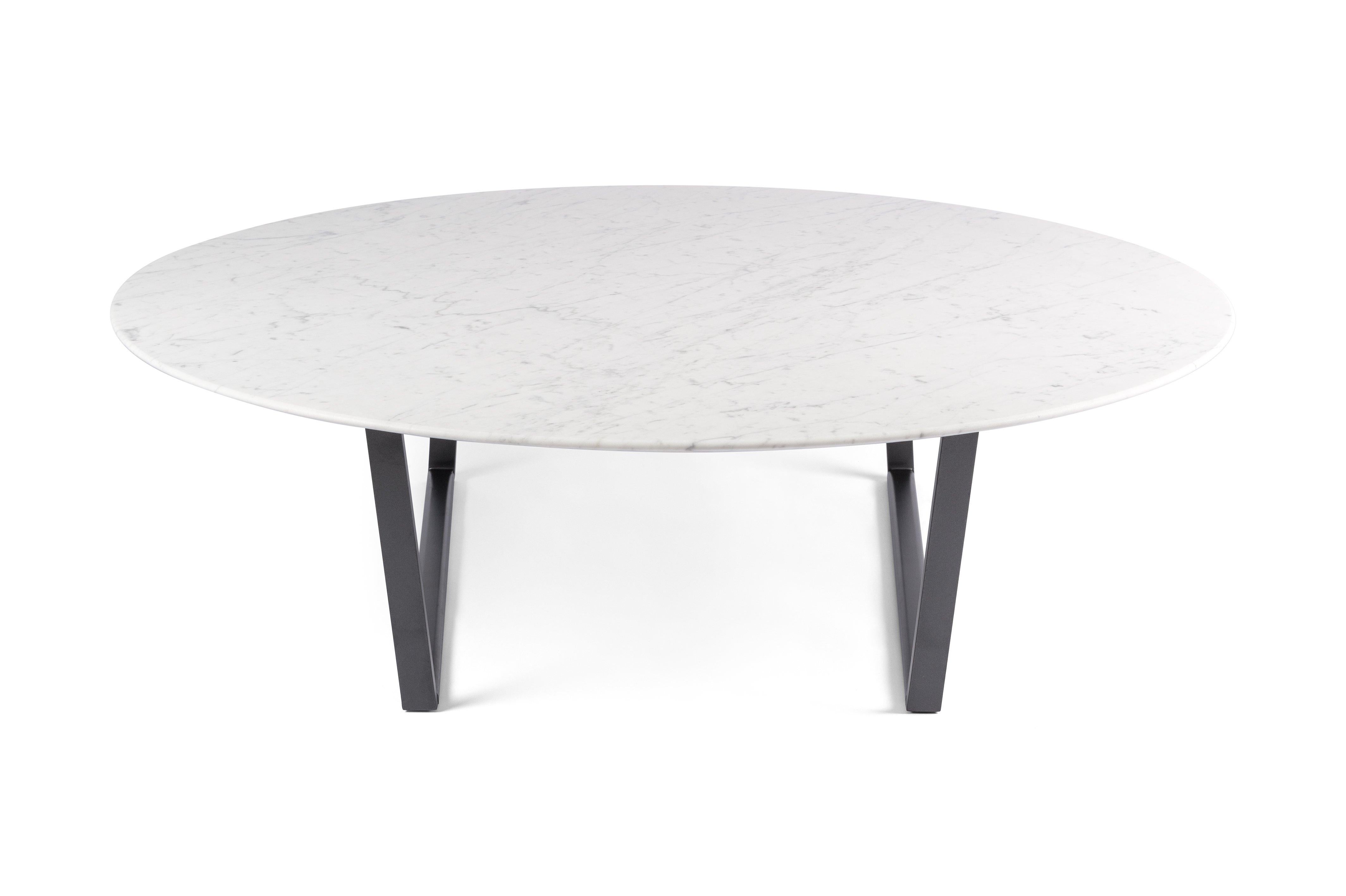 For Sale: White (Bianco Carrara) Salvatori Medium Round Dritto Coffee Table by Piero Lissoni 2