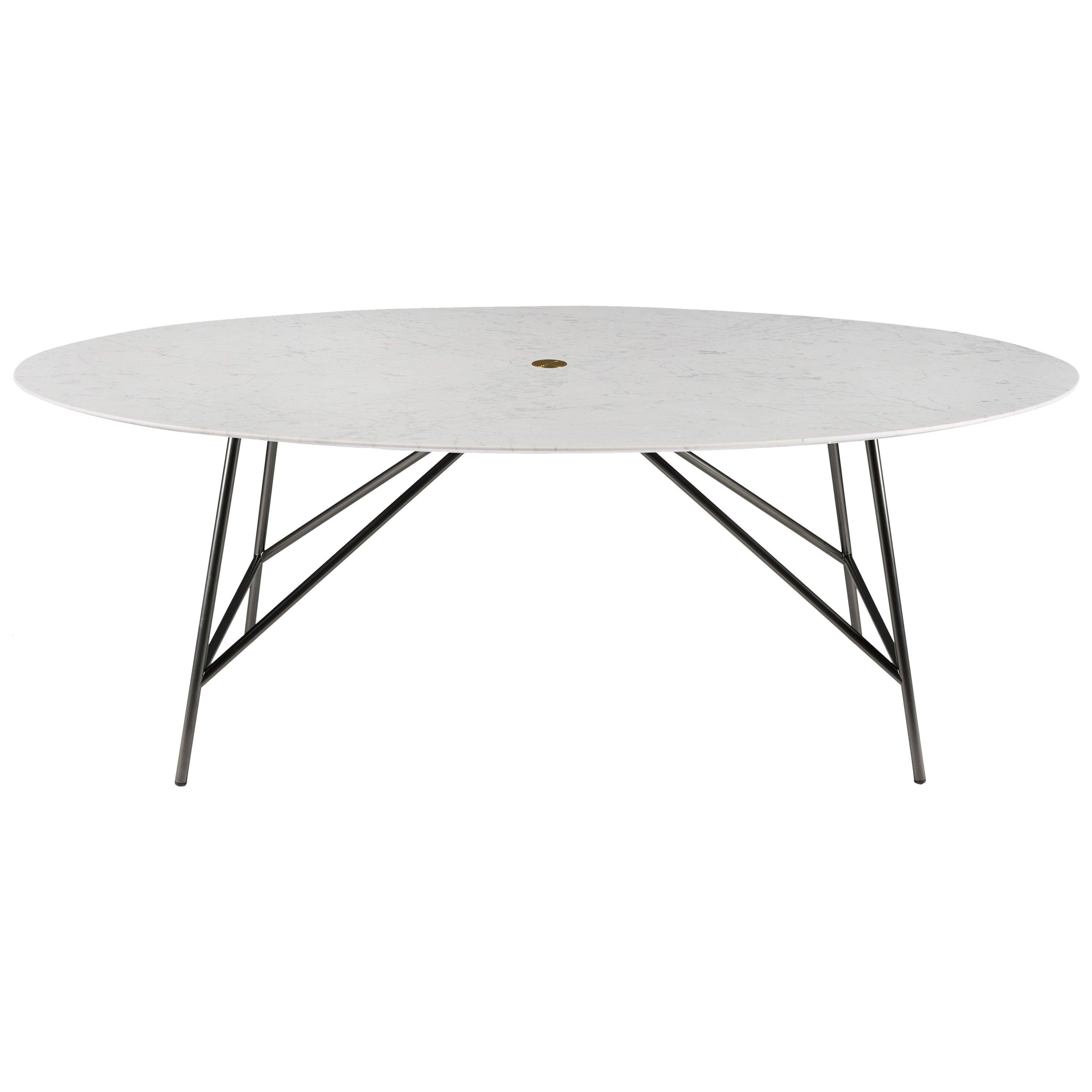 For Sale: White (Bianco Carrara) Salvatori Medium W Oval Dining Table