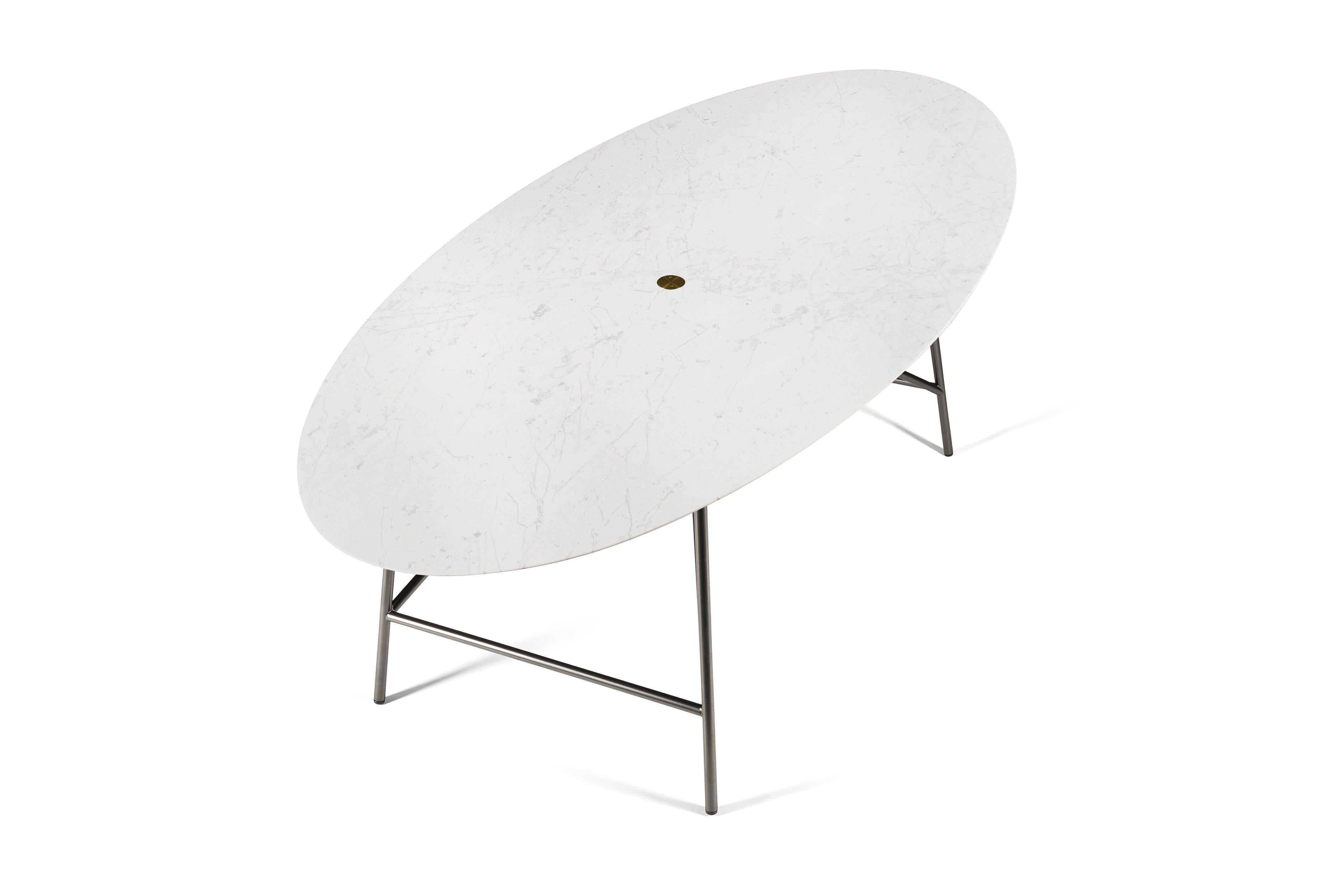For Sale: White (Bianco Carrara) Salvatori Medium W Oval Dining Table 2