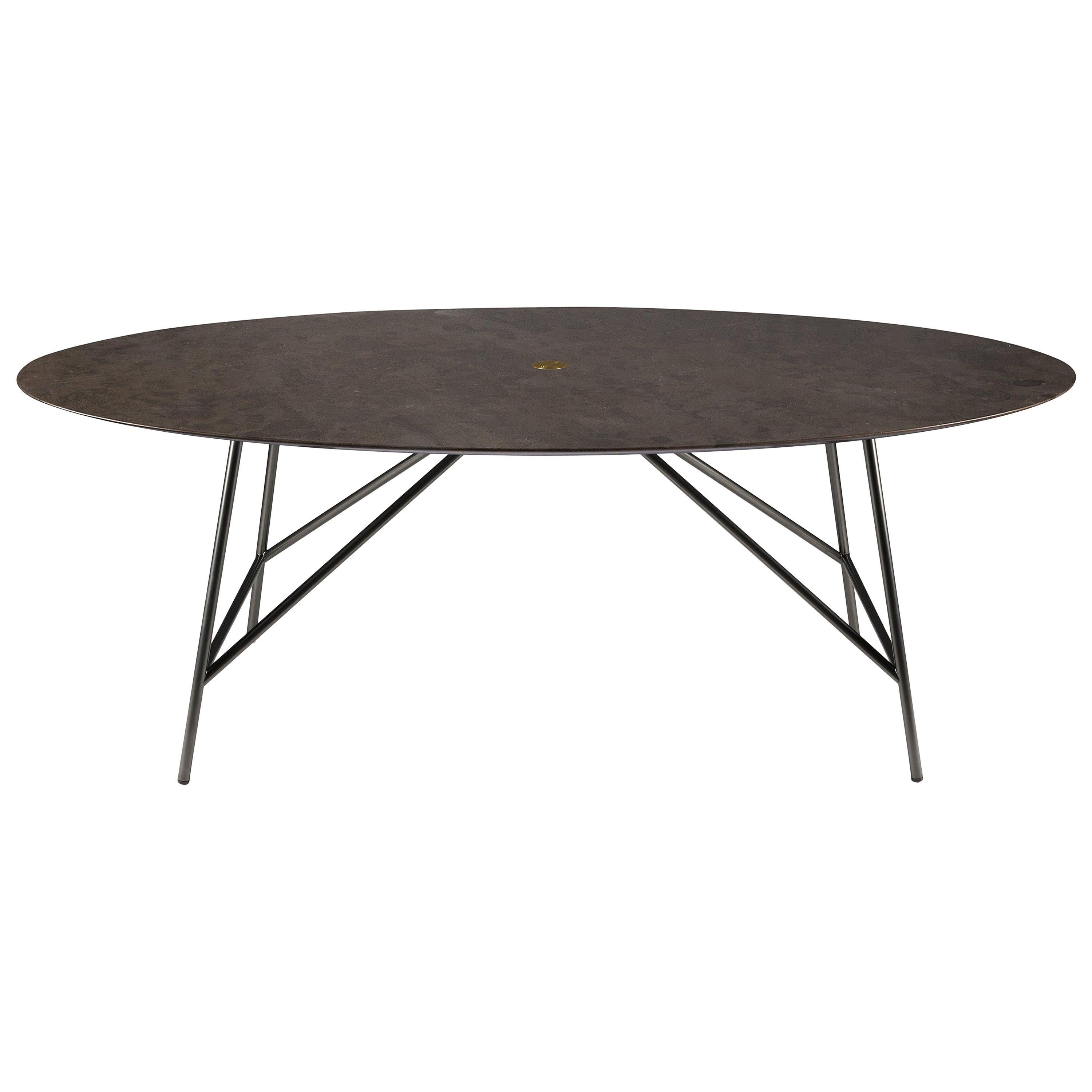 For Sale: Brown (Pietra d'Avola) Salvatori Medium W Oval Dining Table