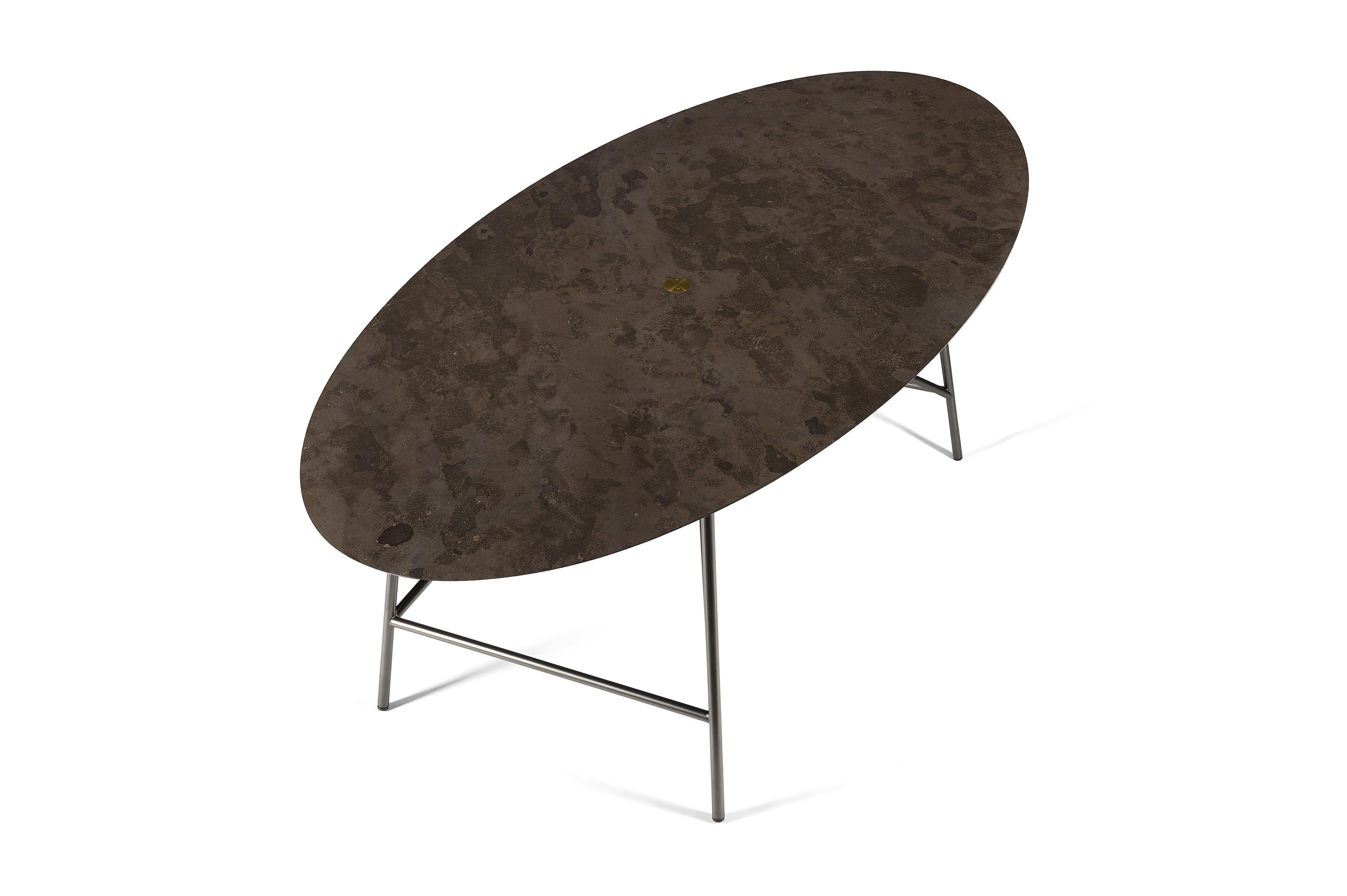 For Sale: Brown (Pietra d'Avola) Salvatori Medium W Oval Dining Table 2