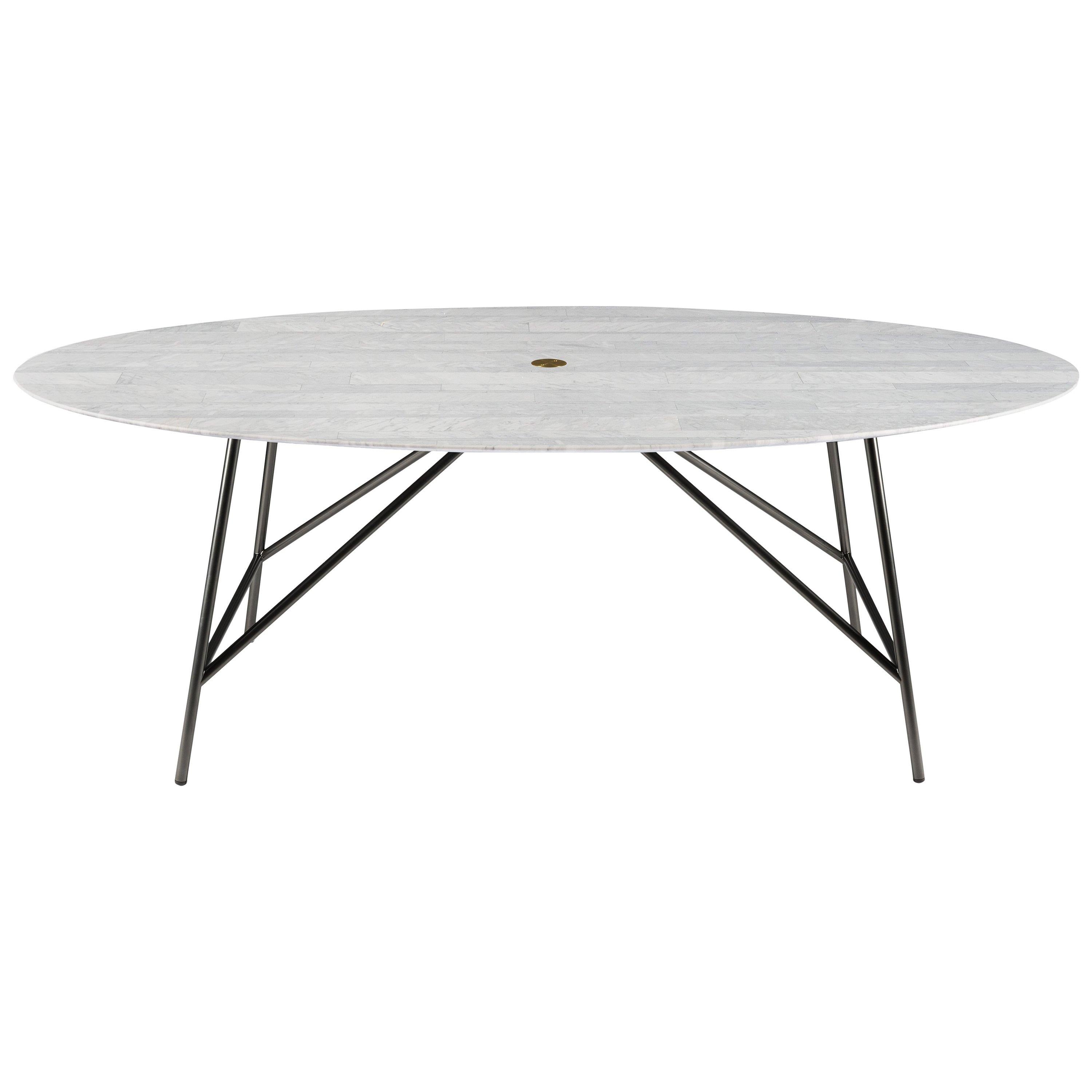 For Sale: White (Bianco Carrara) Salvatori Medium W Oval Dining Table