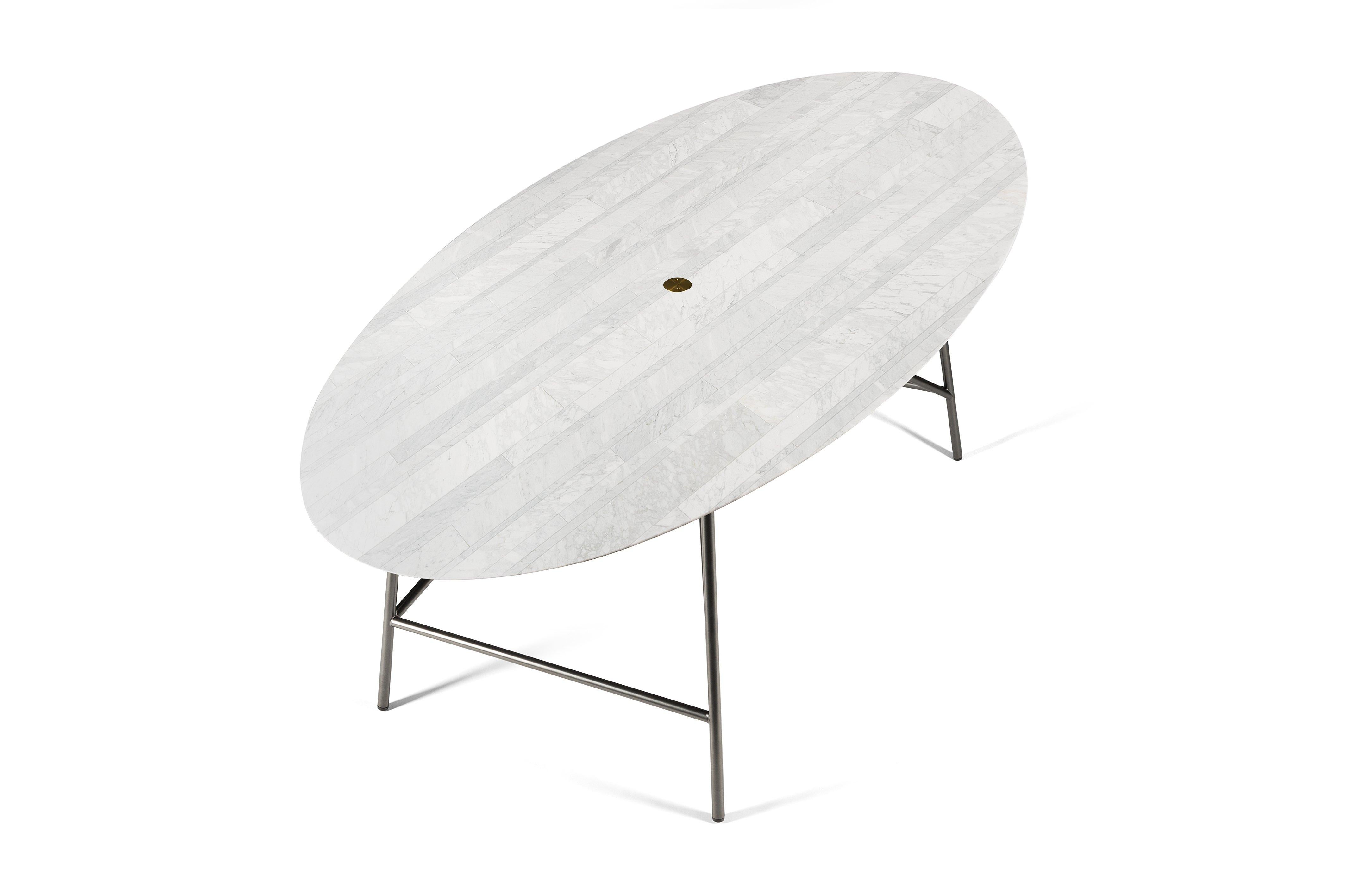 For Sale: White (Bianco Carrara) Salvatori Medium W Oval Dining Table 2
