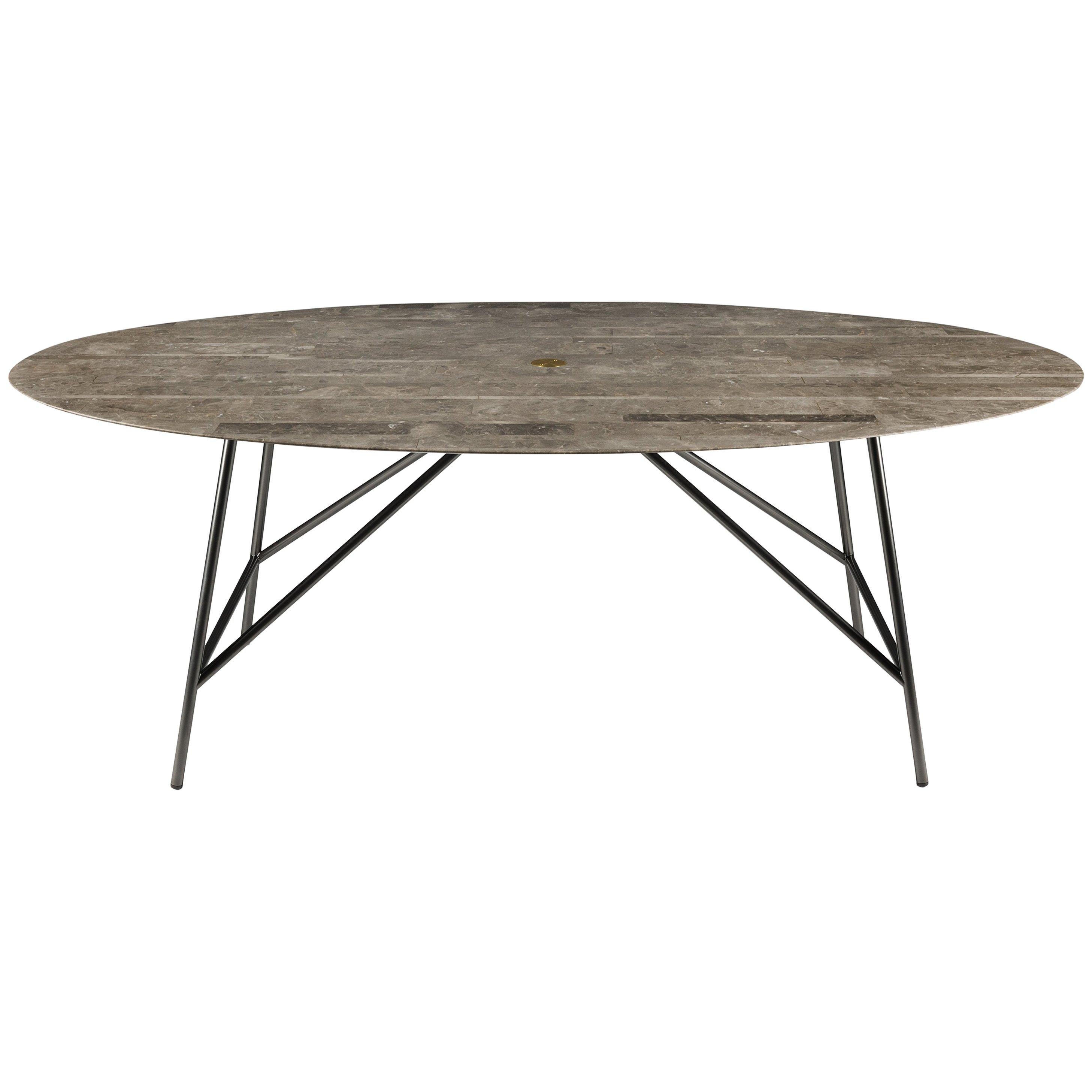 For Sale: Gray (Gris du Marais) Salvatori Medium W Oval Dining Table