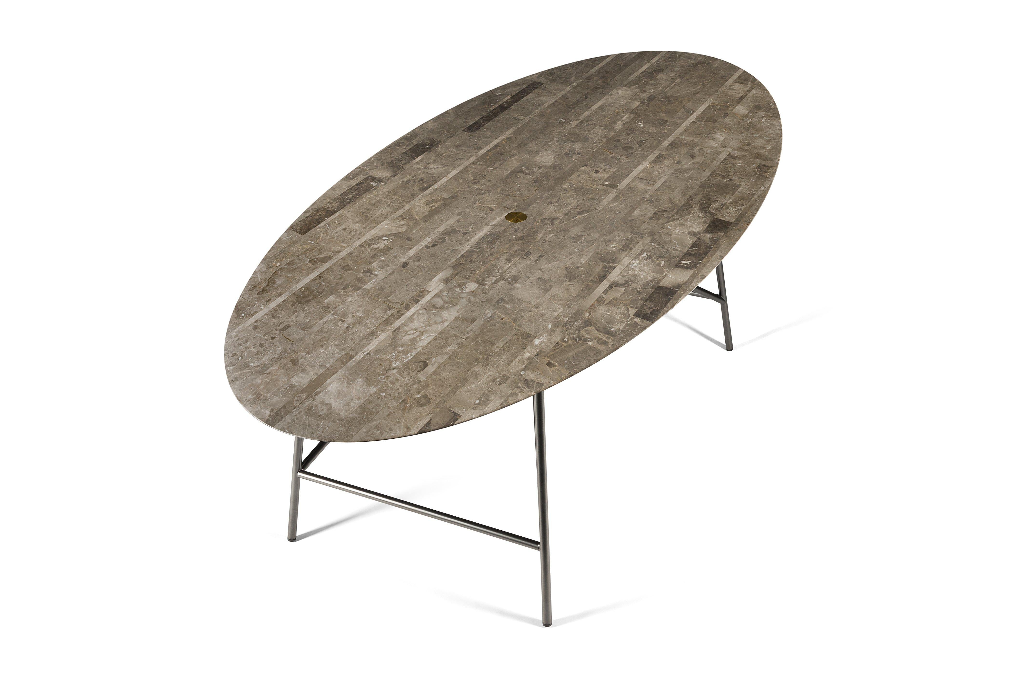 For Sale: Gray (Gris du Marais) Salvatori Medium W Oval Dining Table 2