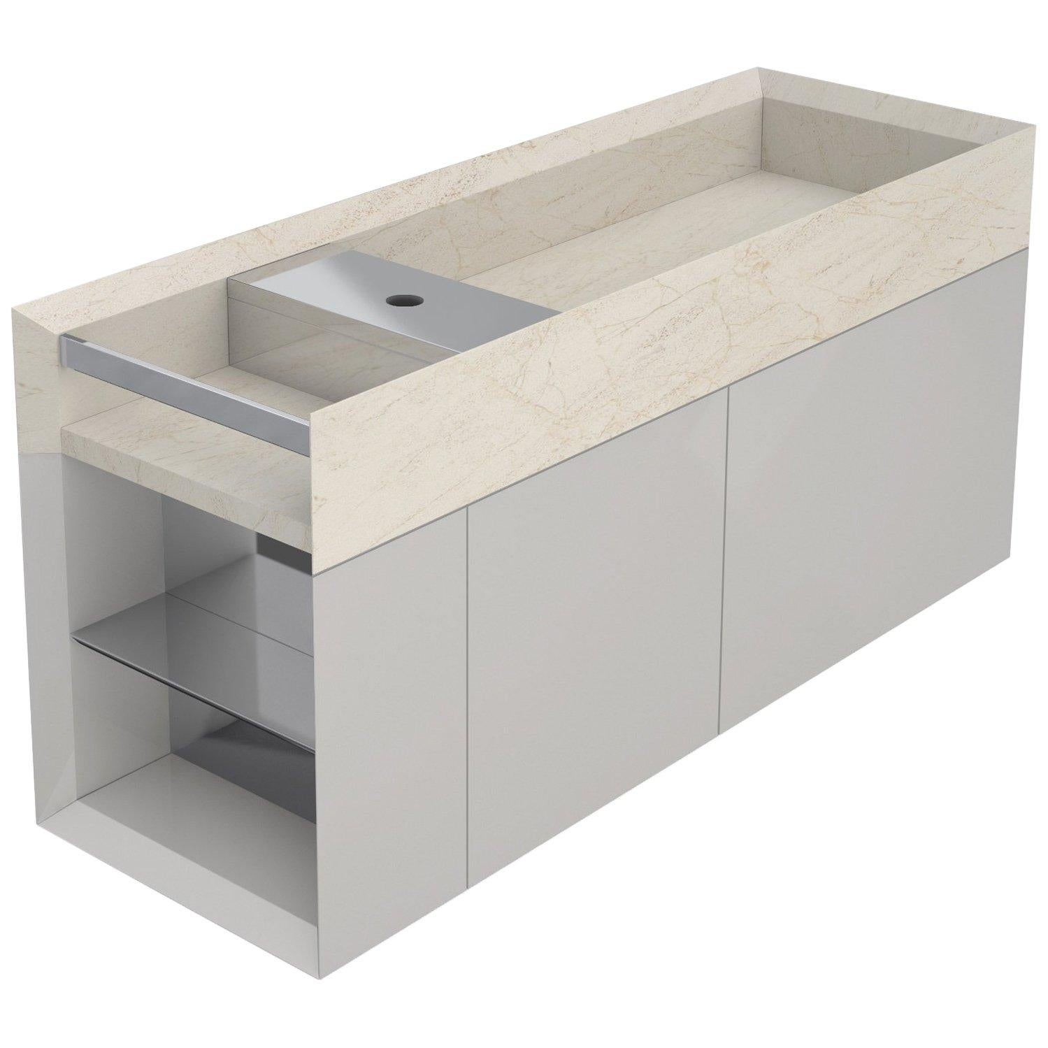For Sale: Beige (Crema d'Orcia) Salvatori Onsen Cabinet Basin & Sink by Rodolfo Dordoni