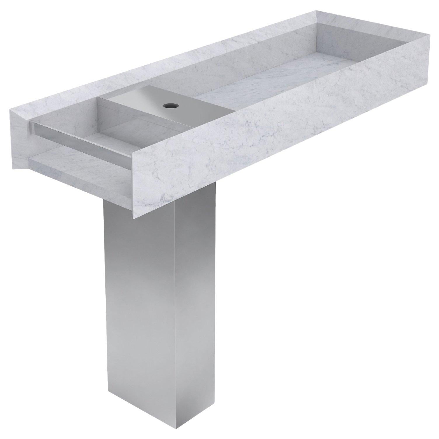 For Sale: White (Bianco Carrara) Salvatori Onsen Pedestal Basin & Sink by Rodolfo Dordoni
