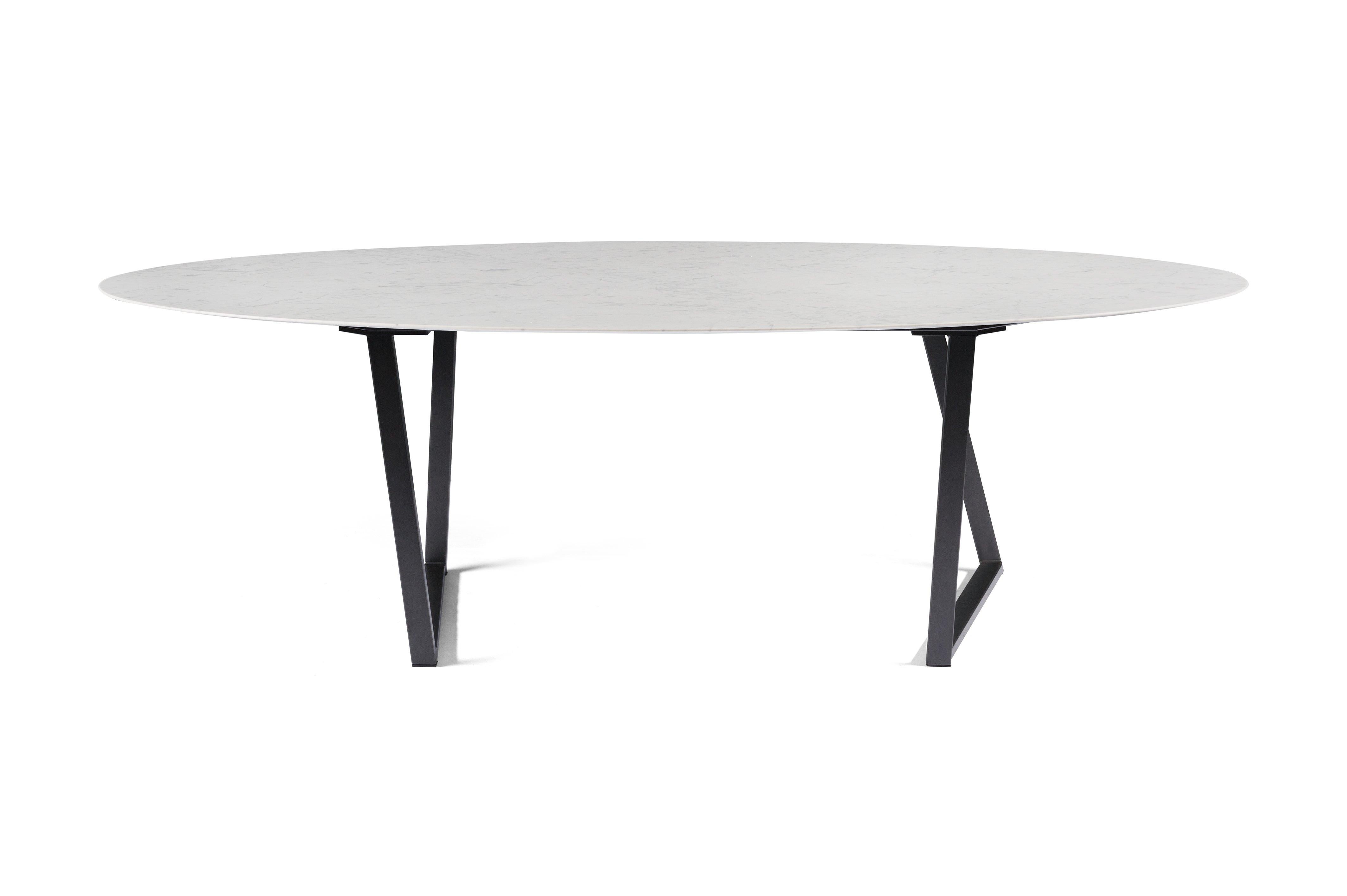 For Sale: White (Bianco Carrara) Salvatori Oval Dritto Dining Table by Piero Lissoni 6