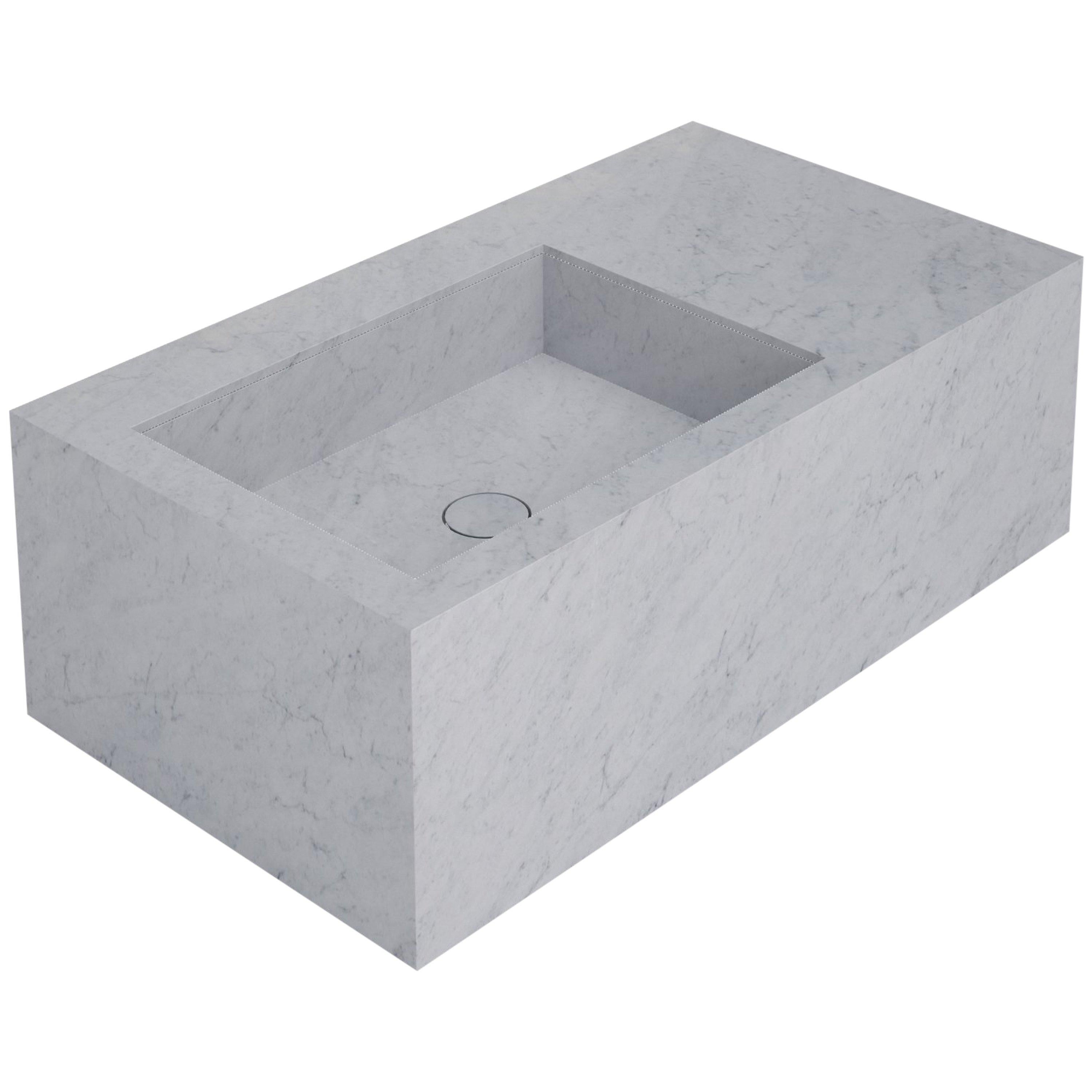 For Sale: White (Bianco Carrara) Salvatori Right Handed Stiletto 90 Basin & Sink