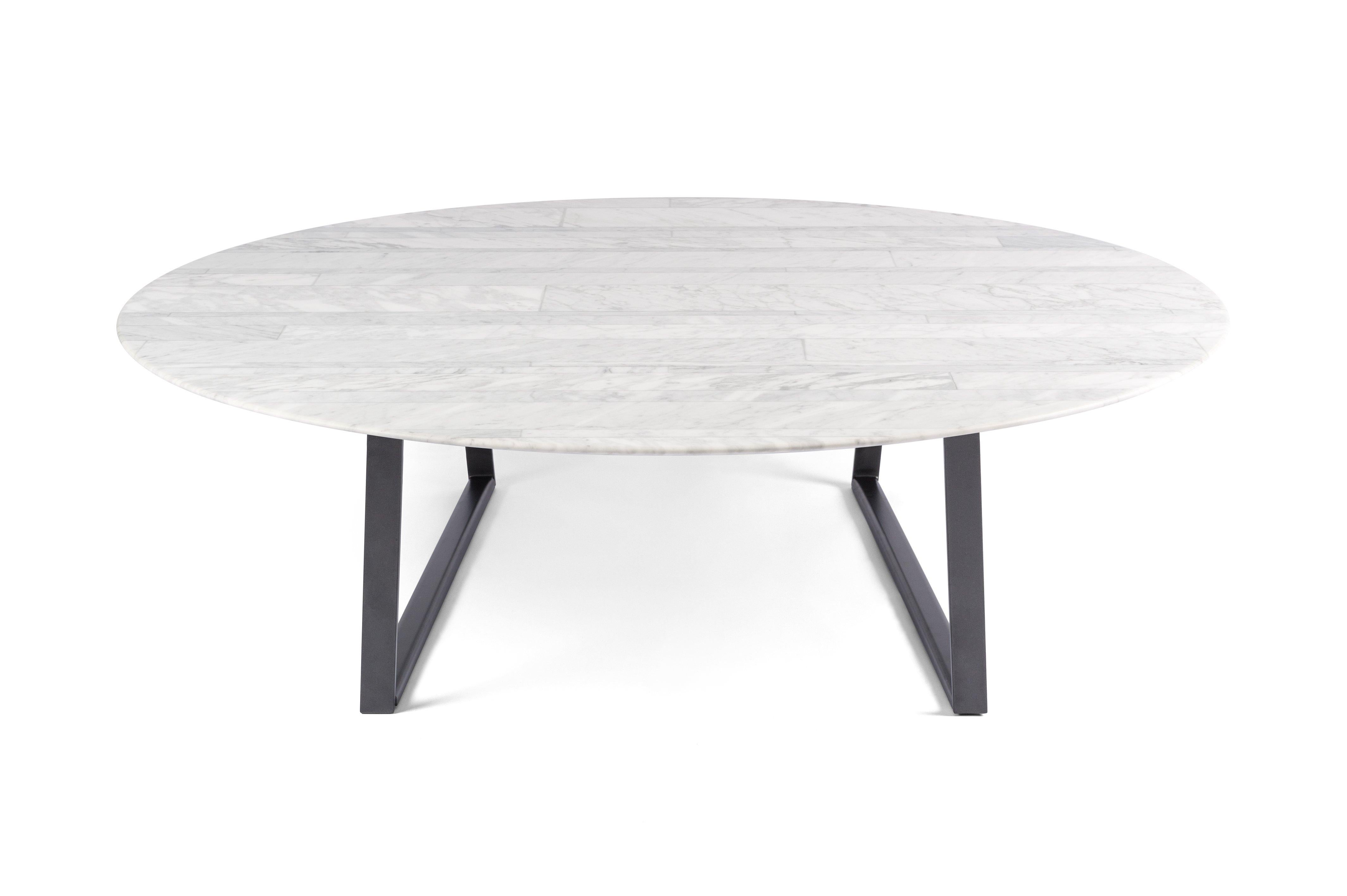 For Sale: White (Bianco Carrara) Salvatori Round Dritto Coffee Table by Piero Lissoni 3