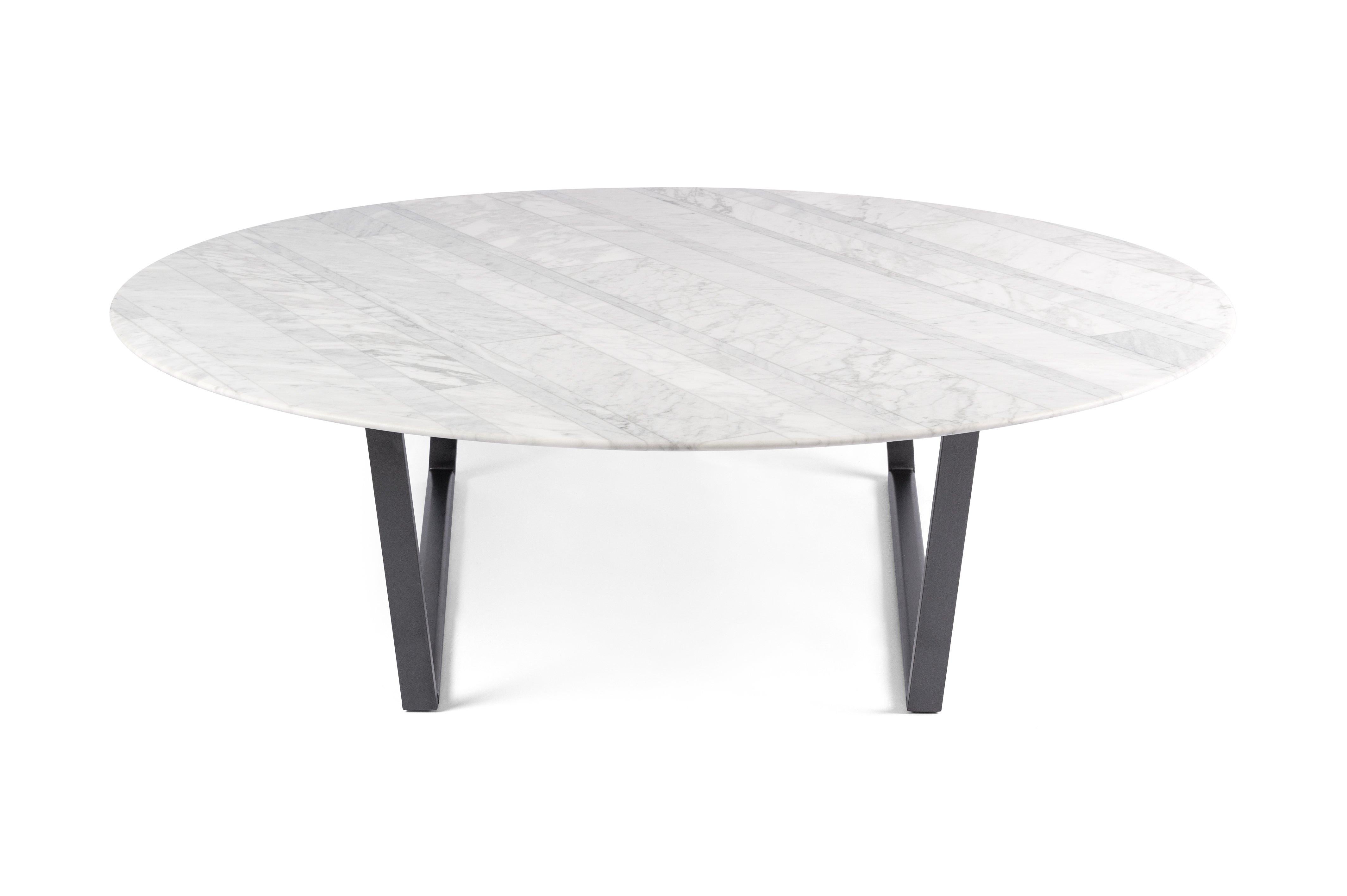 For Sale: White (Bianco Carrara) Salvatori Round Dritto Coffee Table by Piero Lissoni 4