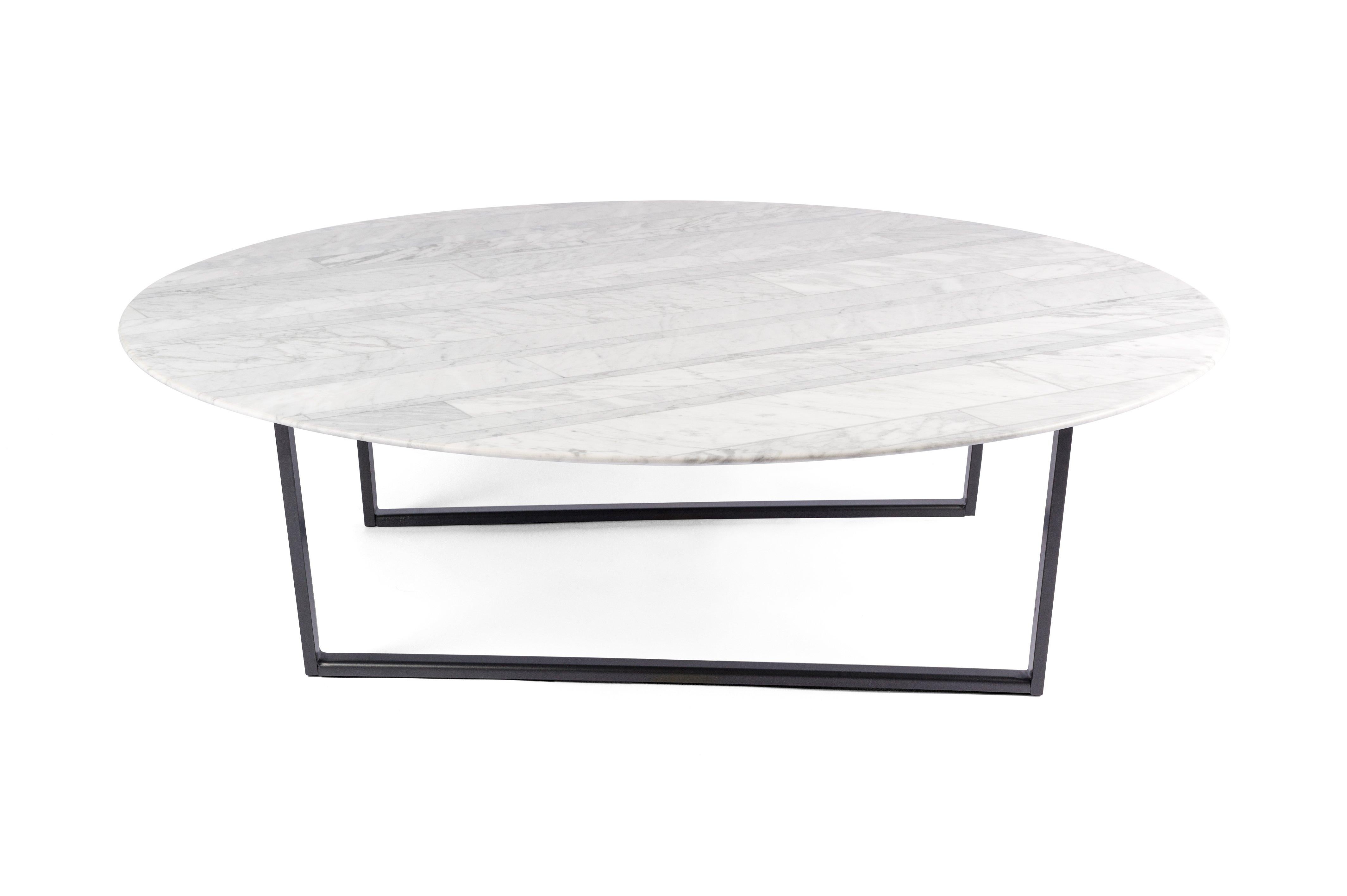 For Sale: White (Bianco Carrara) Salvatori Round Dritto Coffee Table by Piero Lissoni 5