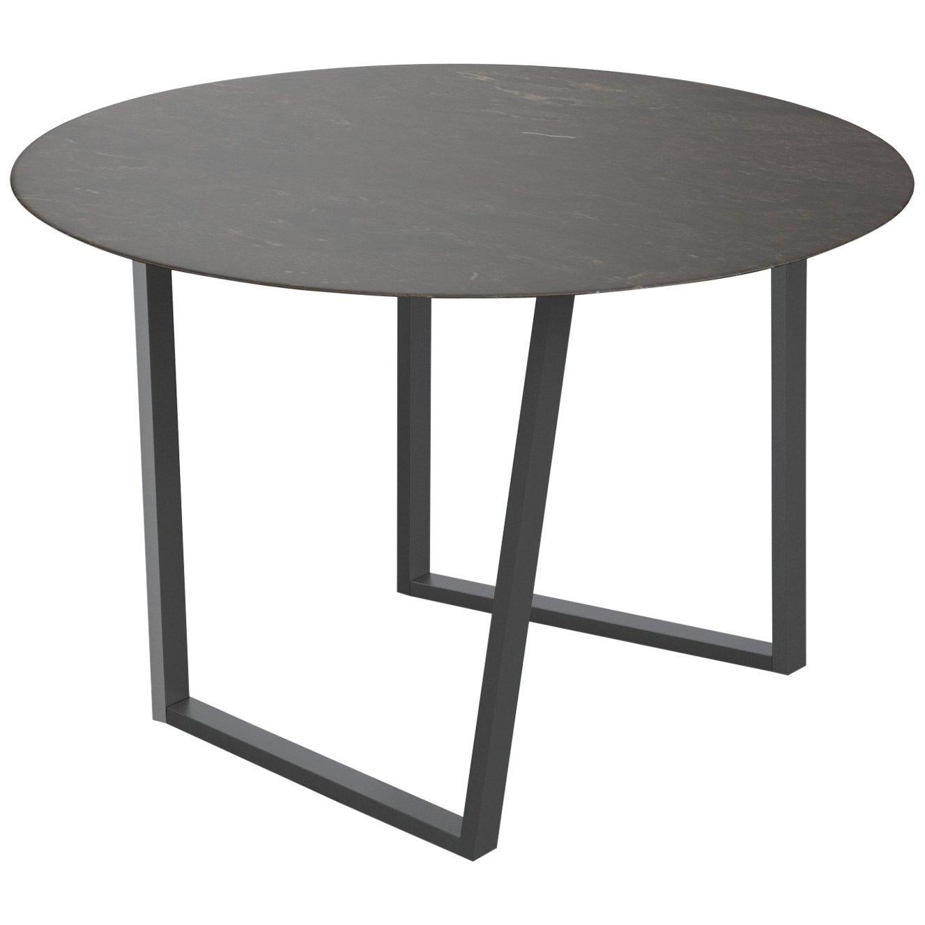 For Sale: Brown (Pietra d'Avola) Salvatori Round Dritto Dining Table by Piero Lissoni